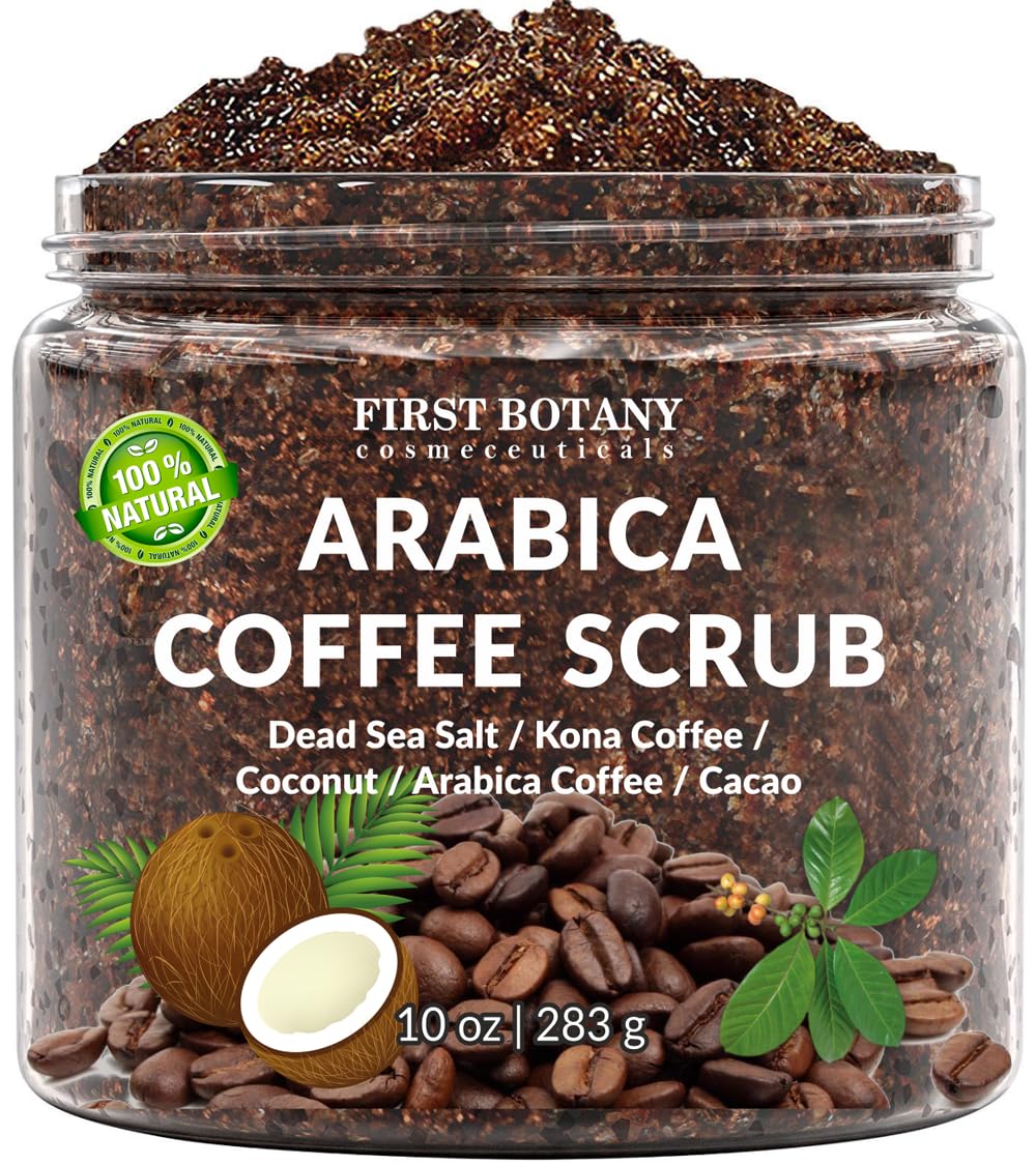 Exfoliante de Café Arábica First Botany 283 g antioxidantes hecho en USA