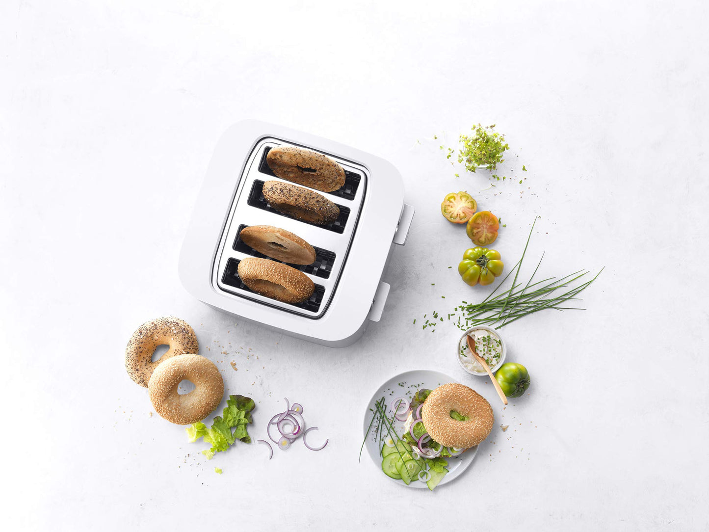 ZWILLING Enfinigy tostador de 4 rebanadas con ranuras extra anchas de 1.5 pulgadas para bagels, 7 ajustes de tostada, incluso tostado, recalentar, cancelar, descongelar, plata