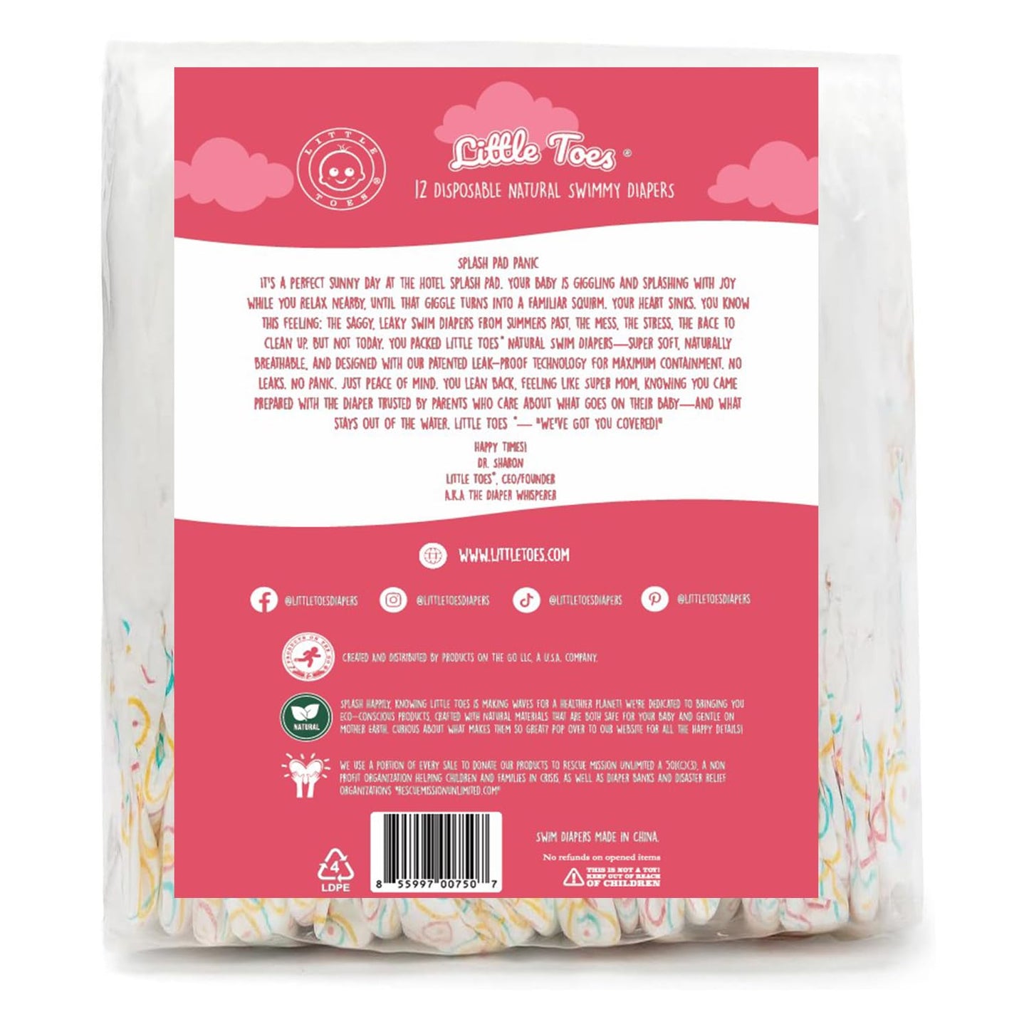 Little Toes Pañales desechables para bebé, tamaño grande (paquete de 12)