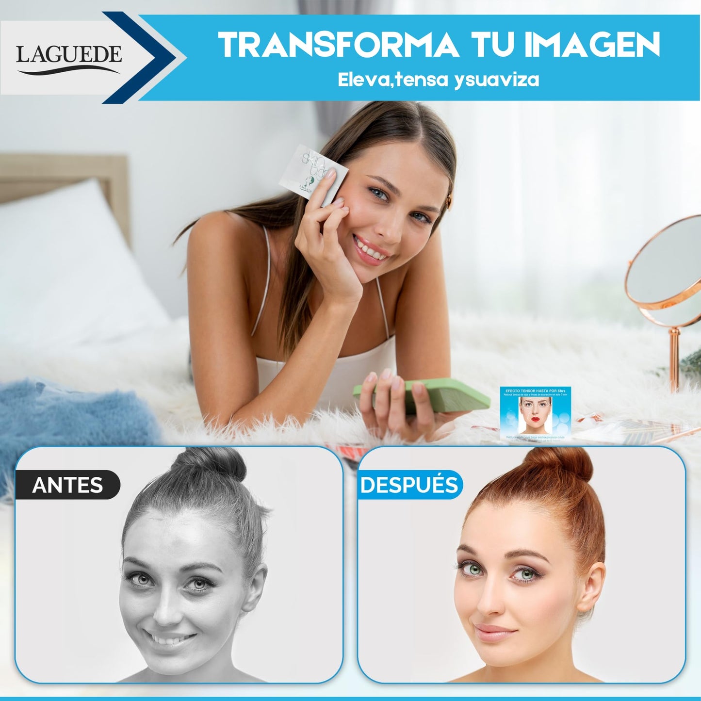 Skintight. Gel Eliminador Bolsas de Ojos Con Efecto Lifting Tensor Quita y Desinflama Bolsas Ojeras Líneas De Expresión y Arrugas - Gel Eye Tightener Para Mujeres y Hombres Apto Todo Tipo de Piel (5 sobres)