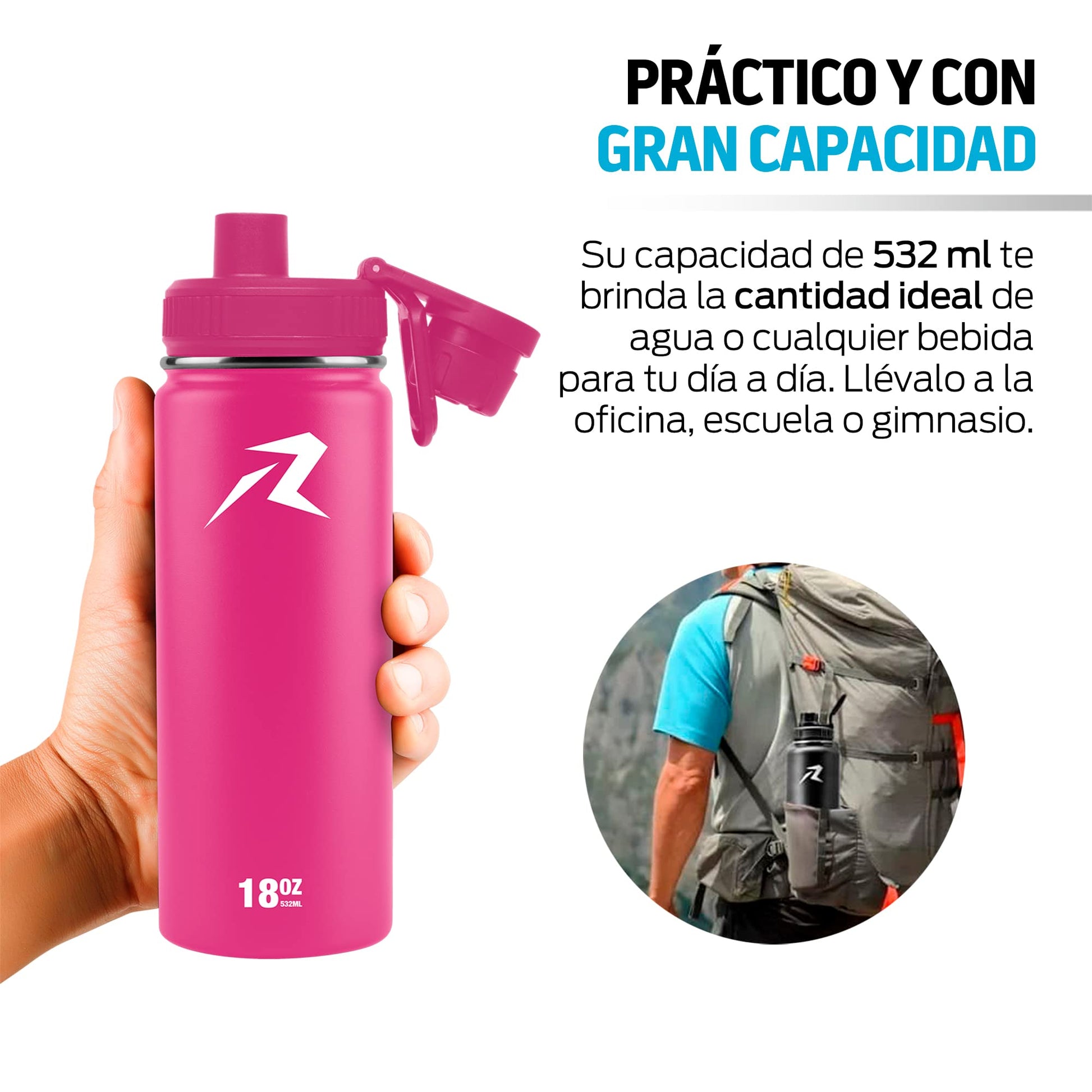 Termo Acero Inoxidable Redlemon Plata Doble Aislamiento Antigoteo Ecológico