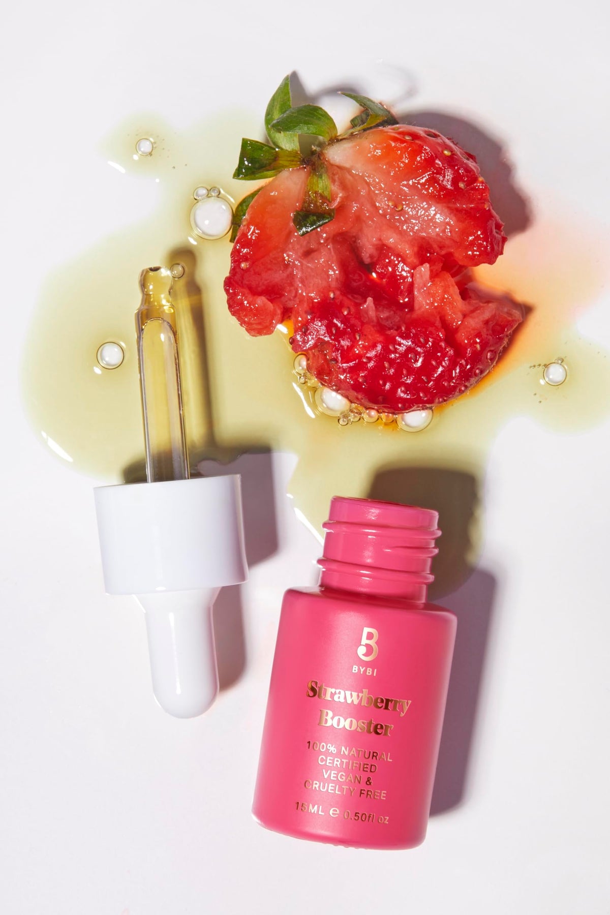 Suero facial potenciador de fresa Beauty Strawberry para pieles secas e irritadas Aceite facial hidratante vegano Repara e hidrata la piel dañada Aceite de semilla de fresa rico en antioxidantes 15 ml
