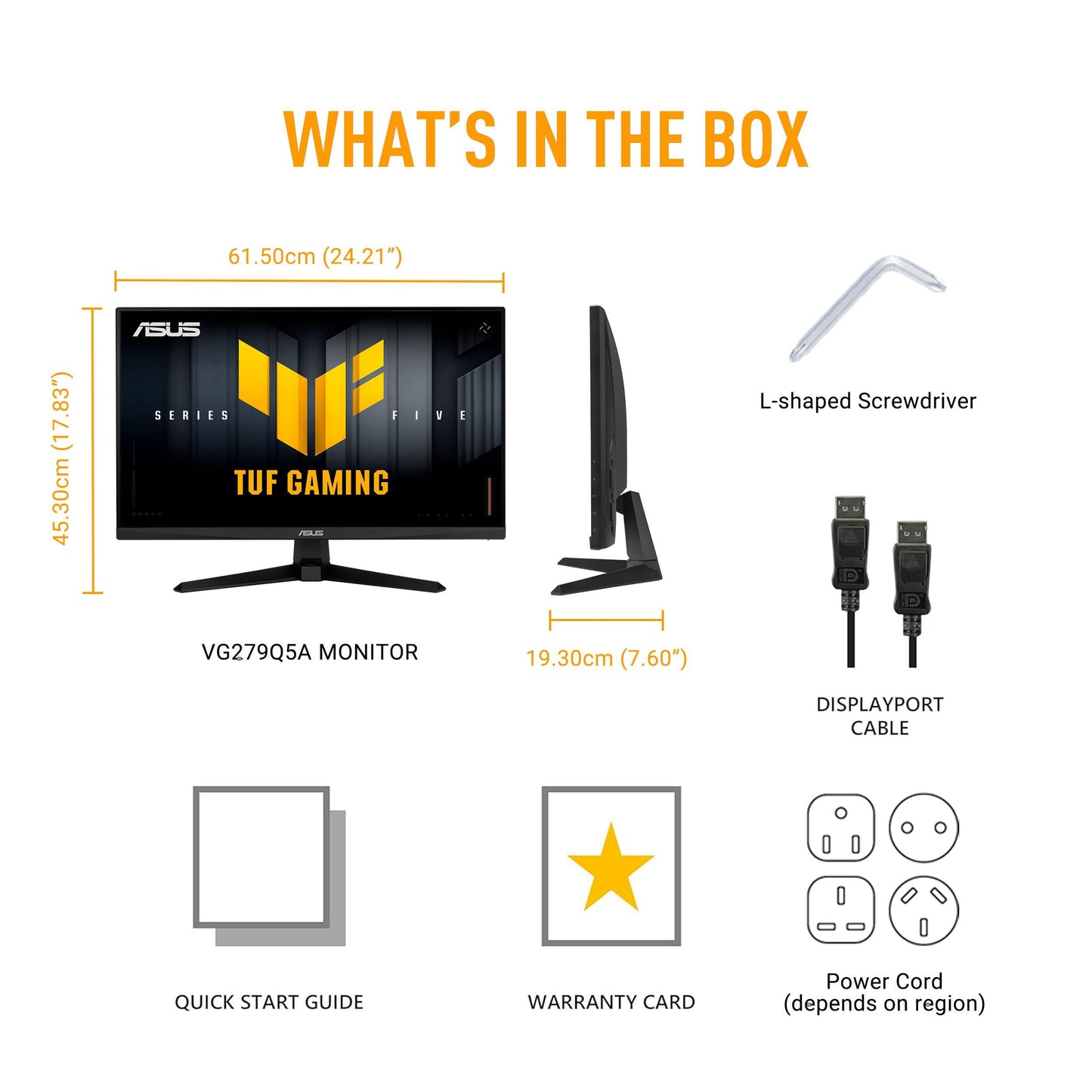 ASUS TUF Gaming Monitor 27" 1080P Series 5 (VG279Q5A) Panel Fast-IPS Full HD, 200 Hz, 0,3 ms, Compatible con G-Sync®, AMD FreeSync™ Premium, ELMB Sync, 99% sRGB, DisplayWidget Center, IA para Juegos.