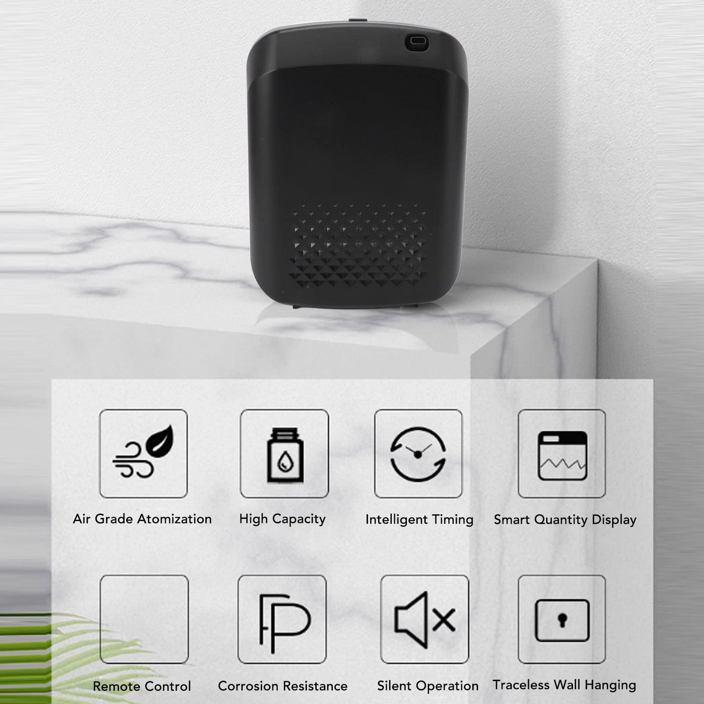 Máquina de Aire con Bluetooth, Aplicación Inteligente, Control Remoto, Difusores de Aceite Esencial sin Agua con Botella de 400 Ml, de Difusión de (Enchufe de EE.