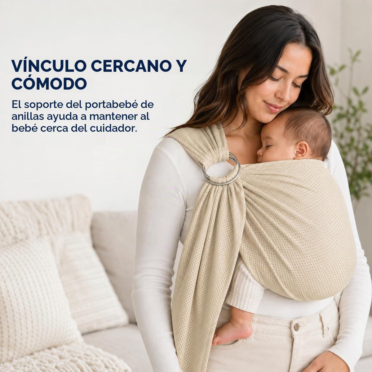 Vlokup Baby Water Ring Sling Carrier | Lightweight Breathable Mesh Baby Wrap for Infant, Newborn, Kids and Toddlers | Perfect for Summer, Swimming, Pool, Beach | Great for Dad too champagne