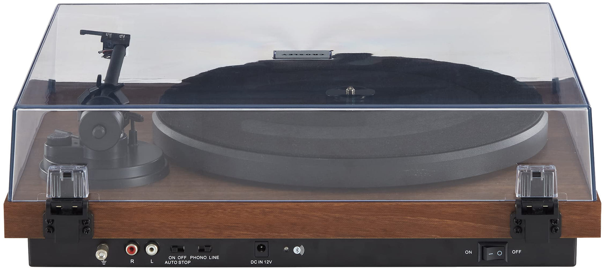 Crosley Tocadiscos Bluetooth C6B-WA con transmisión por Correa con Brazo de Tono Ajustable, Nogal