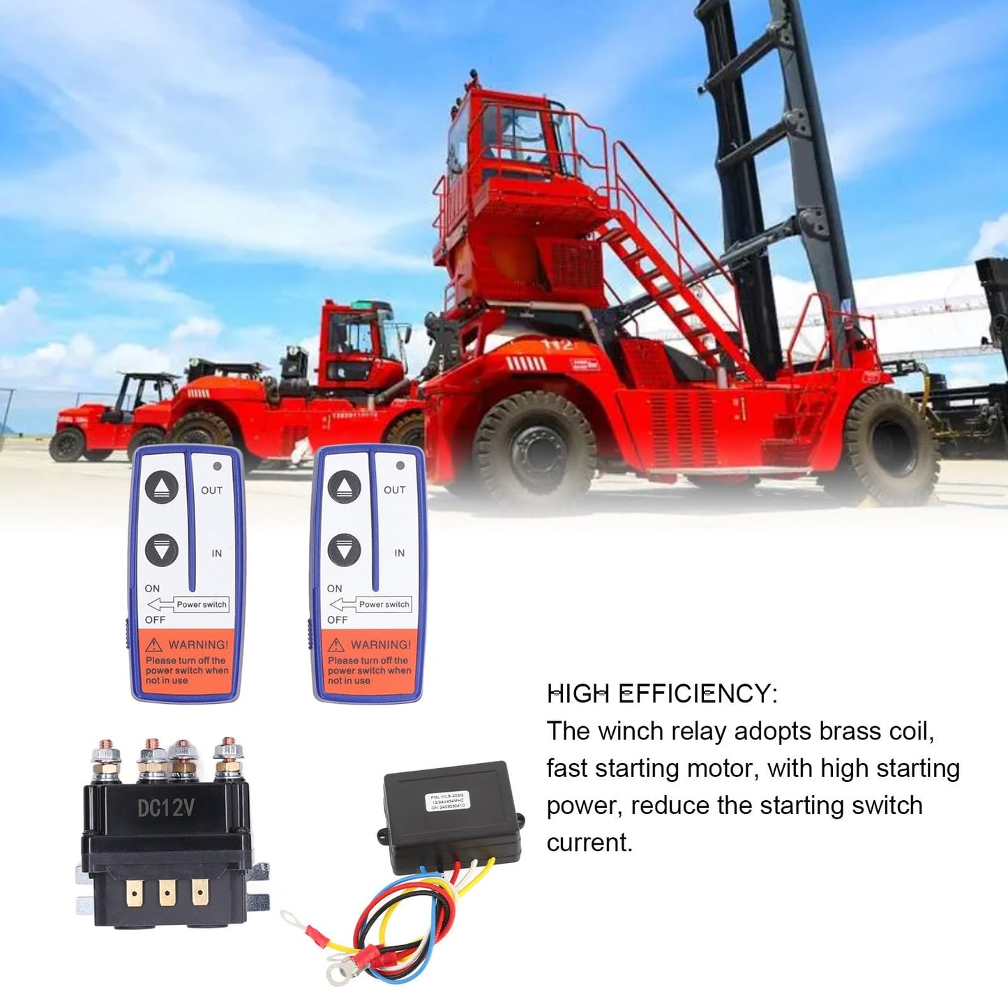 Mando A Distancia Inalámbrico para Cabrestante, Contactor de relé de Solenoide de Cabrestante de 12 V 500 A y Kit de Control Remoto de Cabrestante Inalámbrico de 2 Piezas con 6