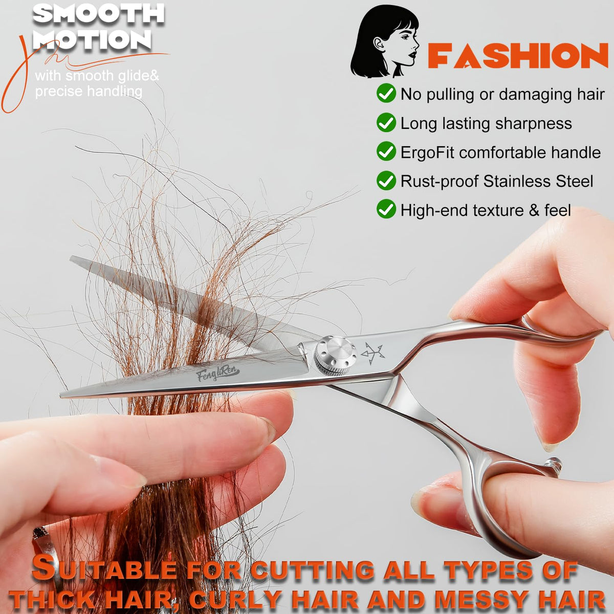 Fengliren Tijeras profesionales de alta gama extremadamente afiladas para cortar el pelo de peluquería tijeras de peluquería para cabello de 6 pulgadas de corte de pelo hechas de aleación de acero