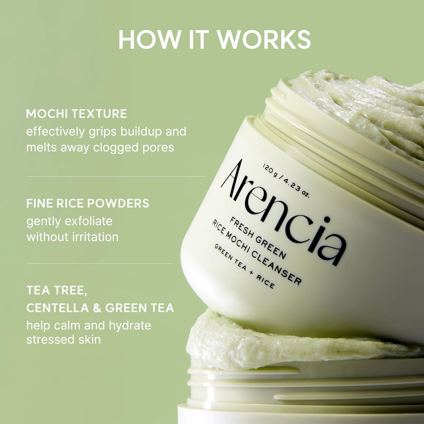 ARENCIA - Fresh Green Rice Mochi Cleanser - 120gr