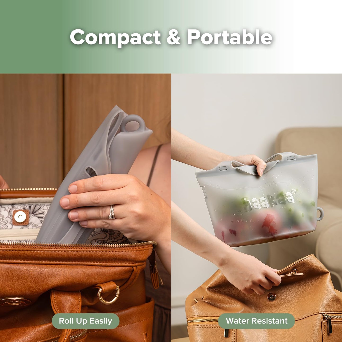 Bolsa reutilizable grande de 2000ml/70oz de Haakaa para esterilizar y vaporizar al microondas, ideal para biberones, extractores de leche, accesorios, chupetes, mordedores, para el hogar y para llevar