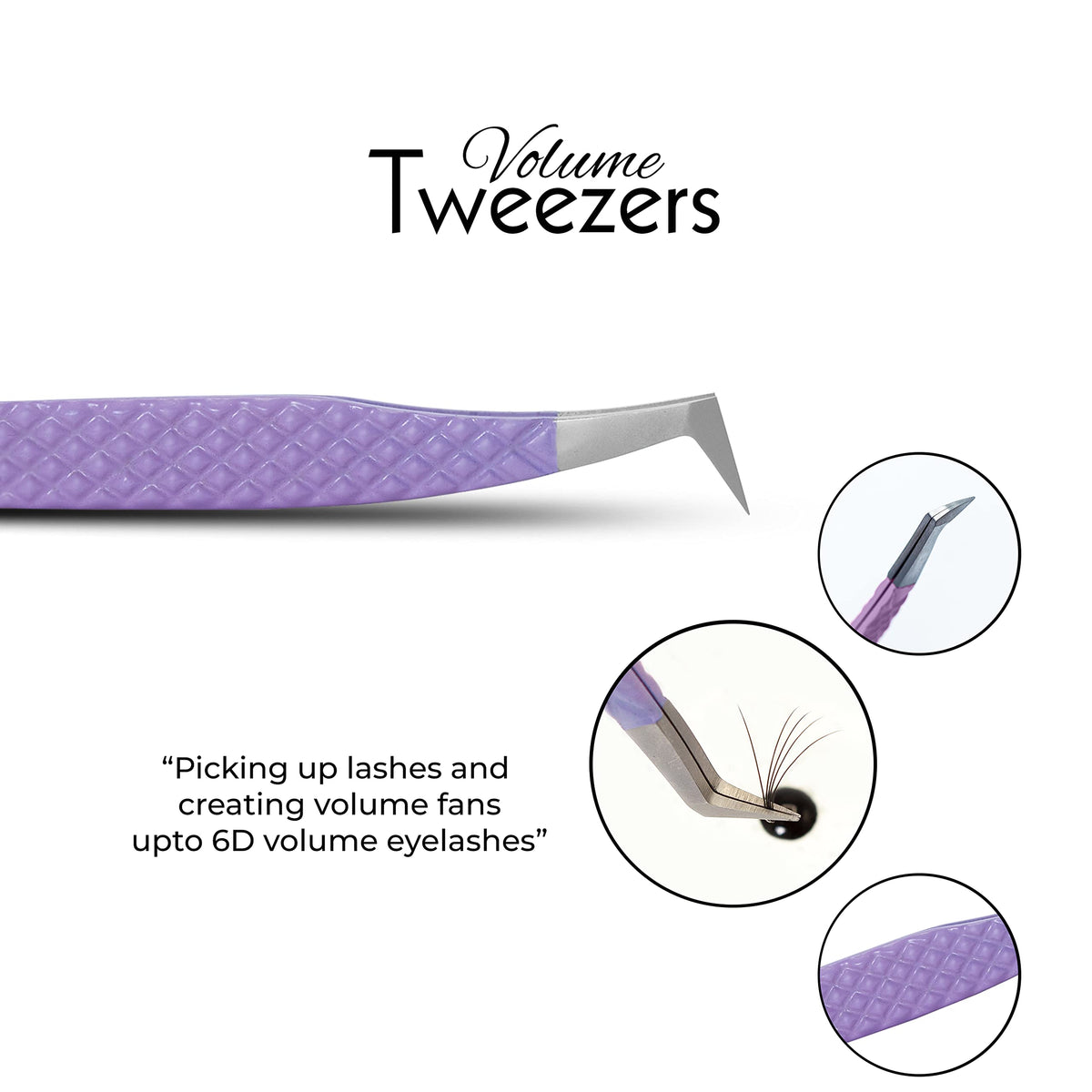 Pinzas de Volumen SIVOTE Pastel Juego de 3 para Extensiones de Pestañas