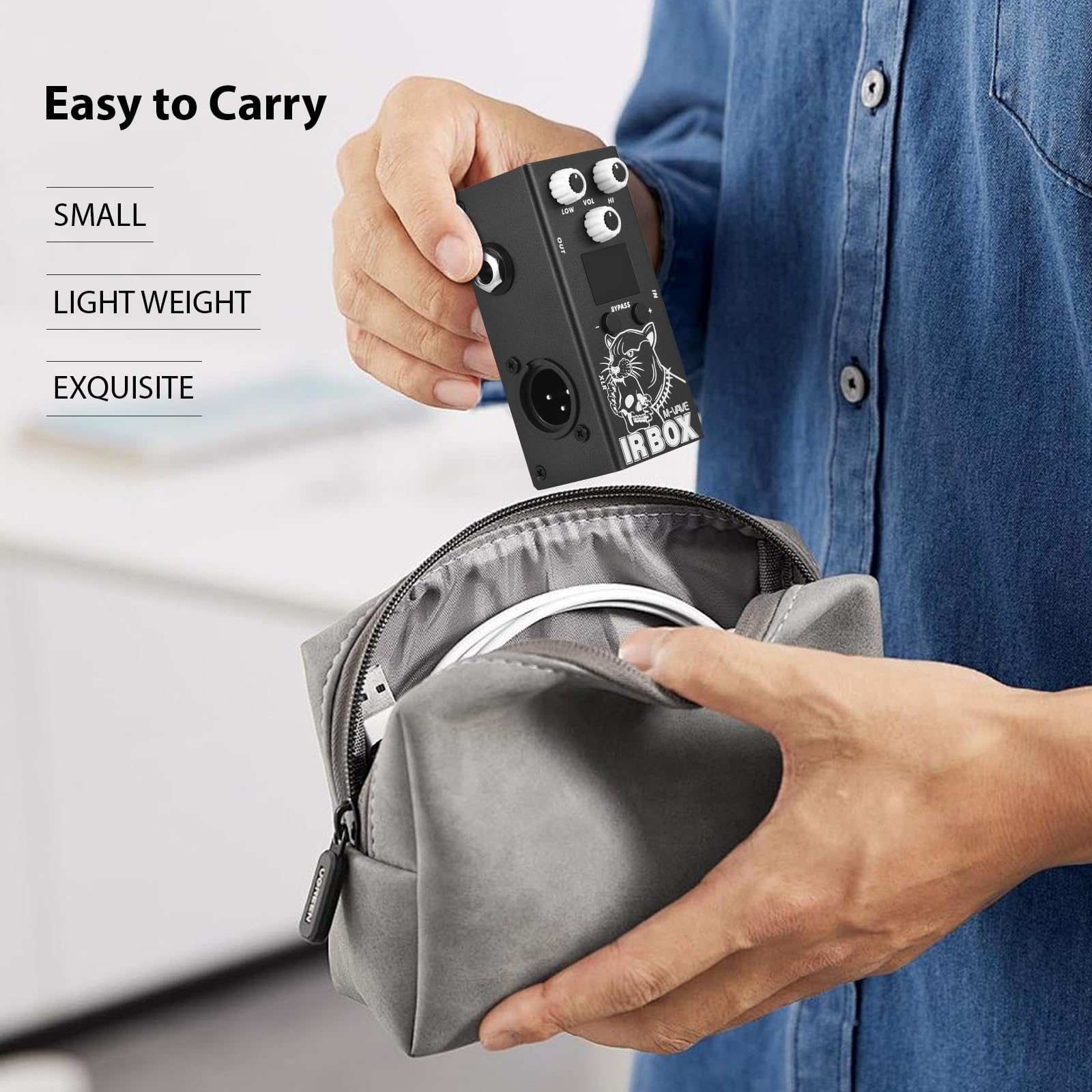 Pedal de Efectos M-VAVE Negro con Cabina IR para Guitarra