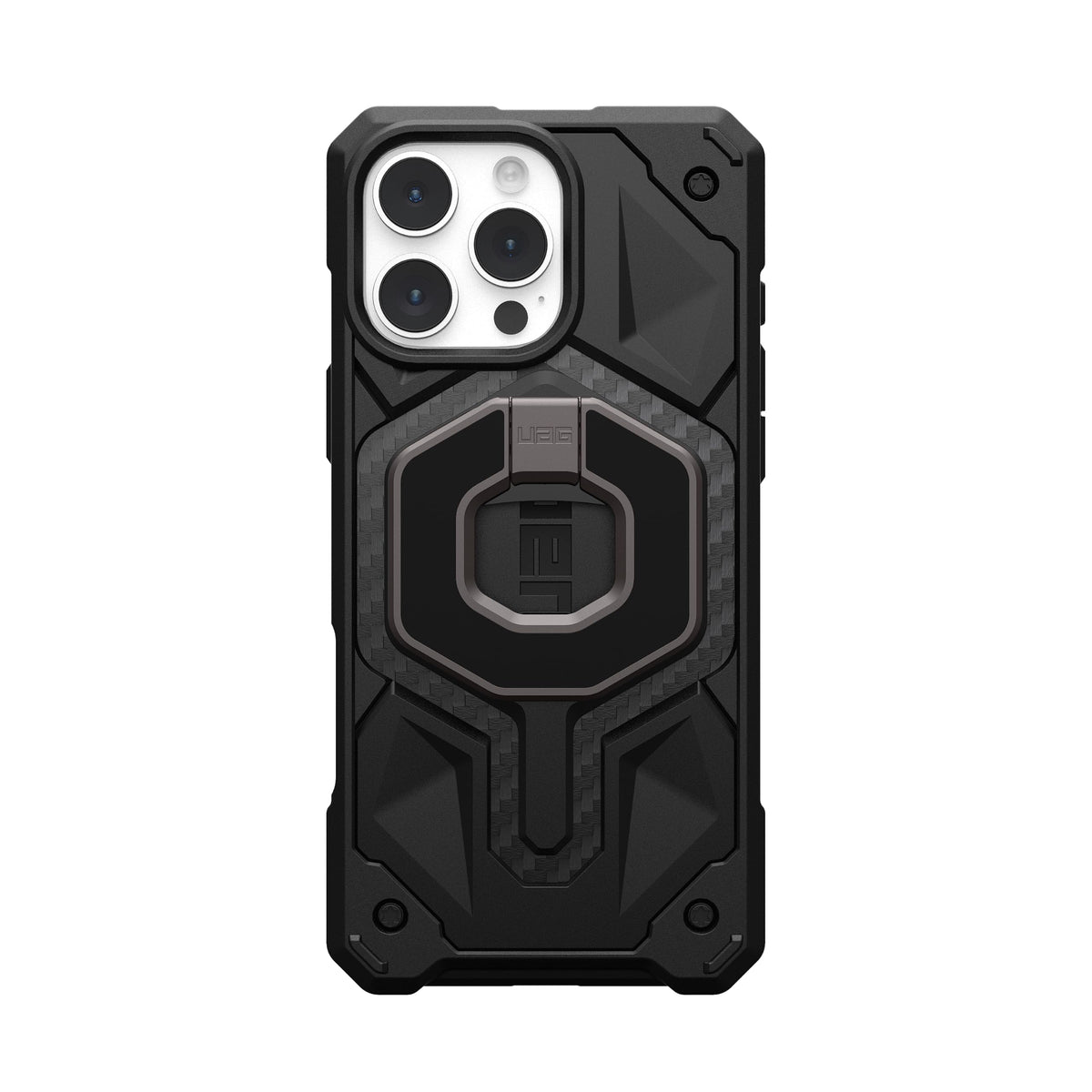 Soporte de Anillo Magnético Urban Armor Gear UAG Negro con Abrebotellas Incorporado y Rotación 360 Grados Compatible MagSafe