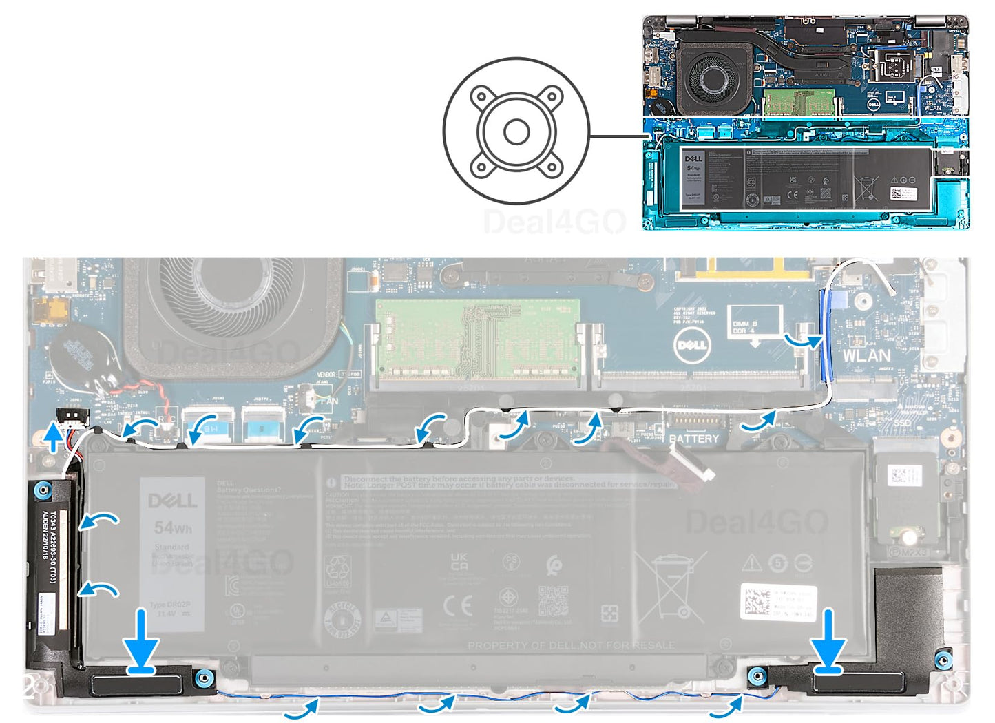 Deal4GO Altavoz interno con montaje de antena WLAN 3G2D0 03G2D0 reemplazo para Dell Latitude 5440 Precision 3480