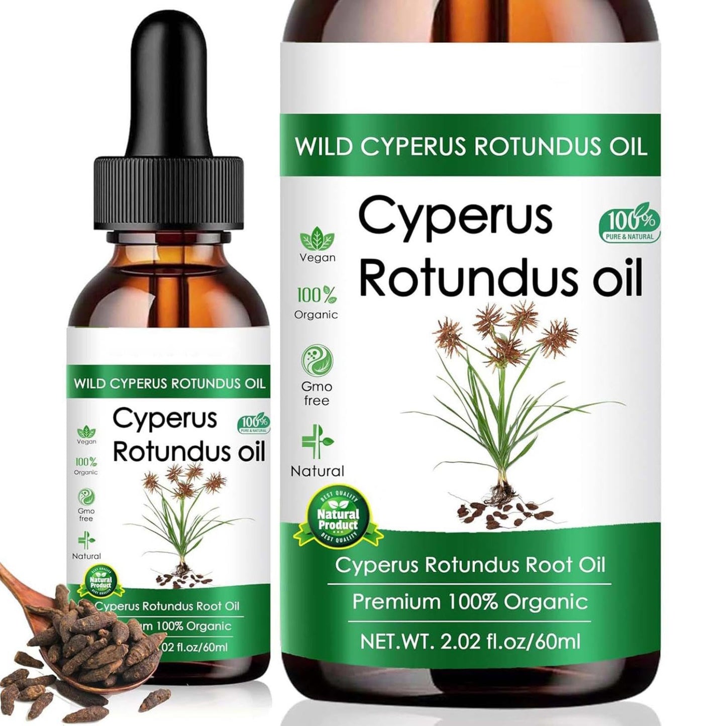 Aceite Orgánico Nutriente para Piel Radiante - Hierba de Nut Orgánica - 60ml.