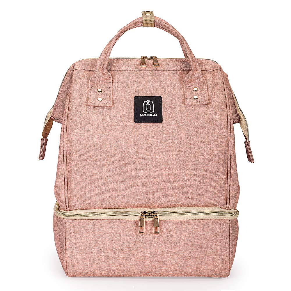 Mochila para sacaleches, doble capa para madre al aire última intervensión, bolsa de trabajo grande, Rosado, Classic