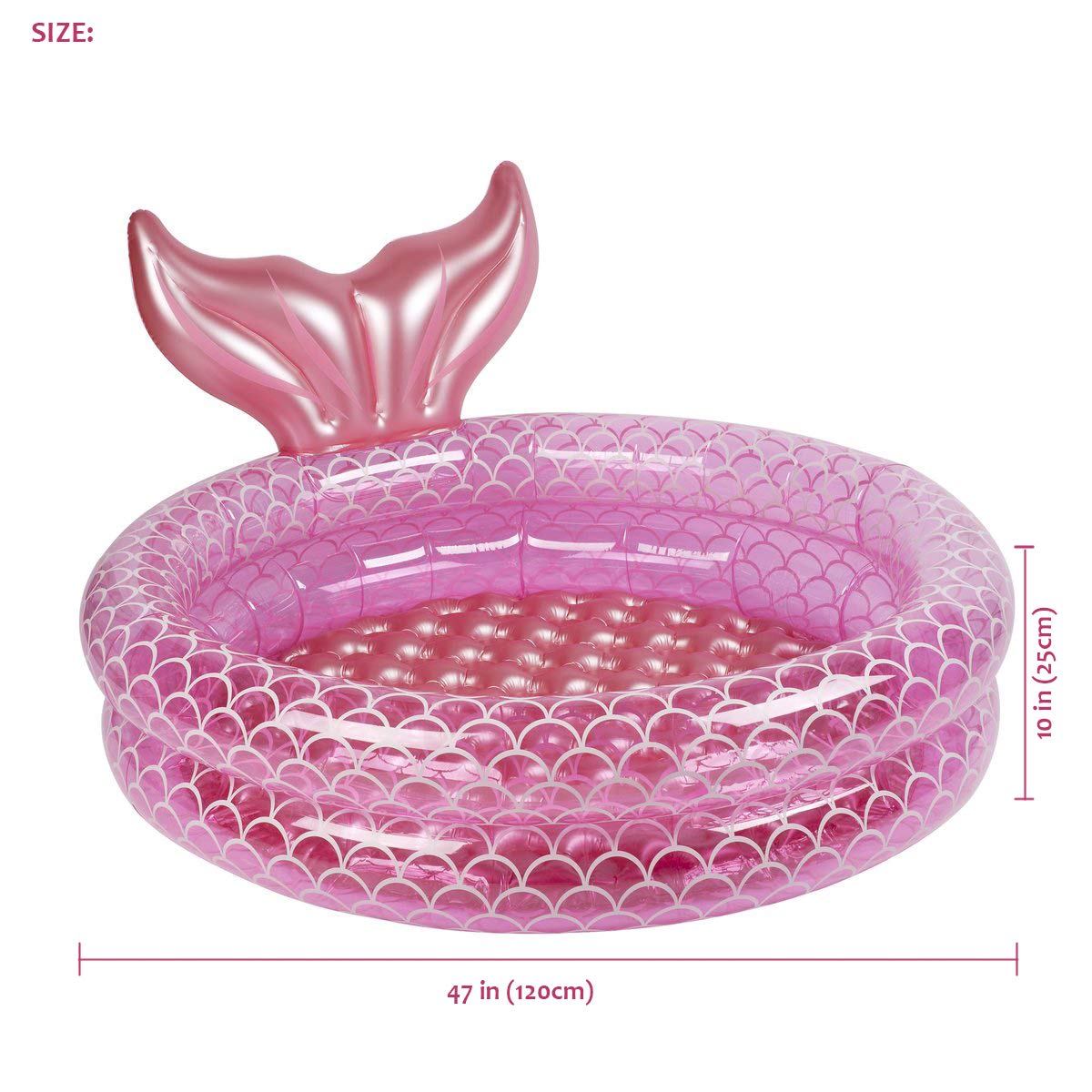 Benelet - Piscina inflable para niños, piscina de sirena, para interiores y exteriores, para niños (47 pulgadas)
