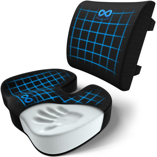 Almohada Lumbar Everlasting Comfort Viscoelástica Alta Calidad para Apoyo y Comodidad en Silla de Oficina