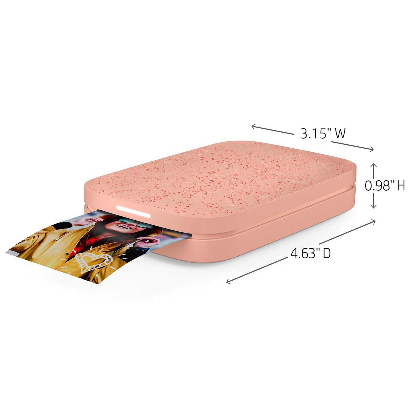 HP - Impresora fotográfica portátil Sprocket, imprime al instante fotos con reverso adhesivo de 2 x 3 pulgadas desde tu teléfono, Blush 1AS89A