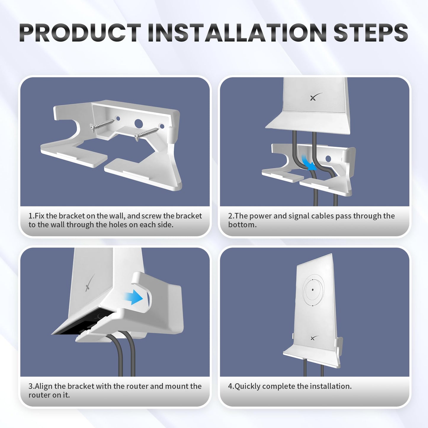 Soporte de Pared Sootozy Blanco para Kit de Internet Starlink Router V2 Normal