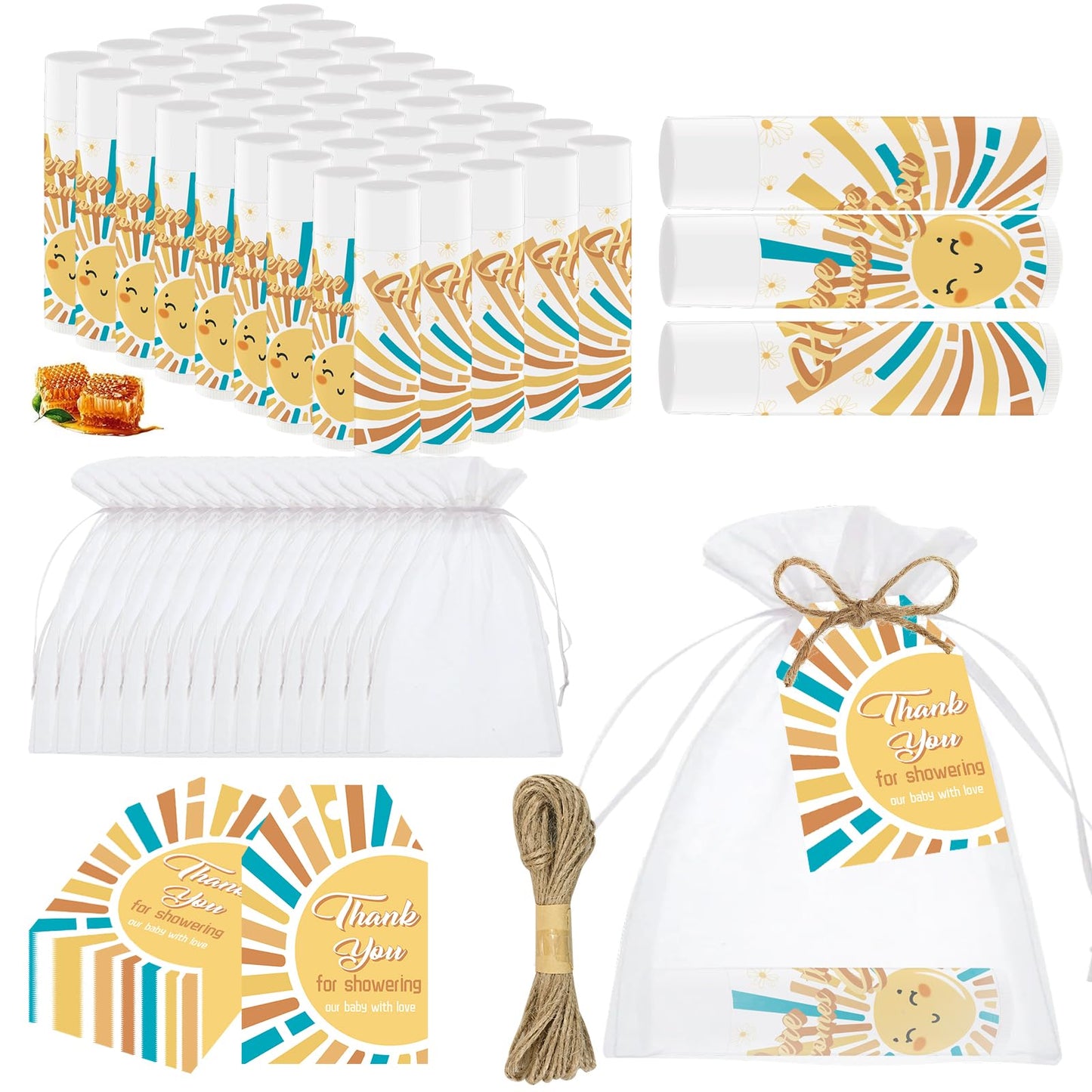 50 piezas de regalos de baby shower, bálsamos labiales regalo a granel para invitados, juegos de niños y niñas, decoración de regalos de agradecimiento, regalos de cumpleaños, fiesta de cumpleaños