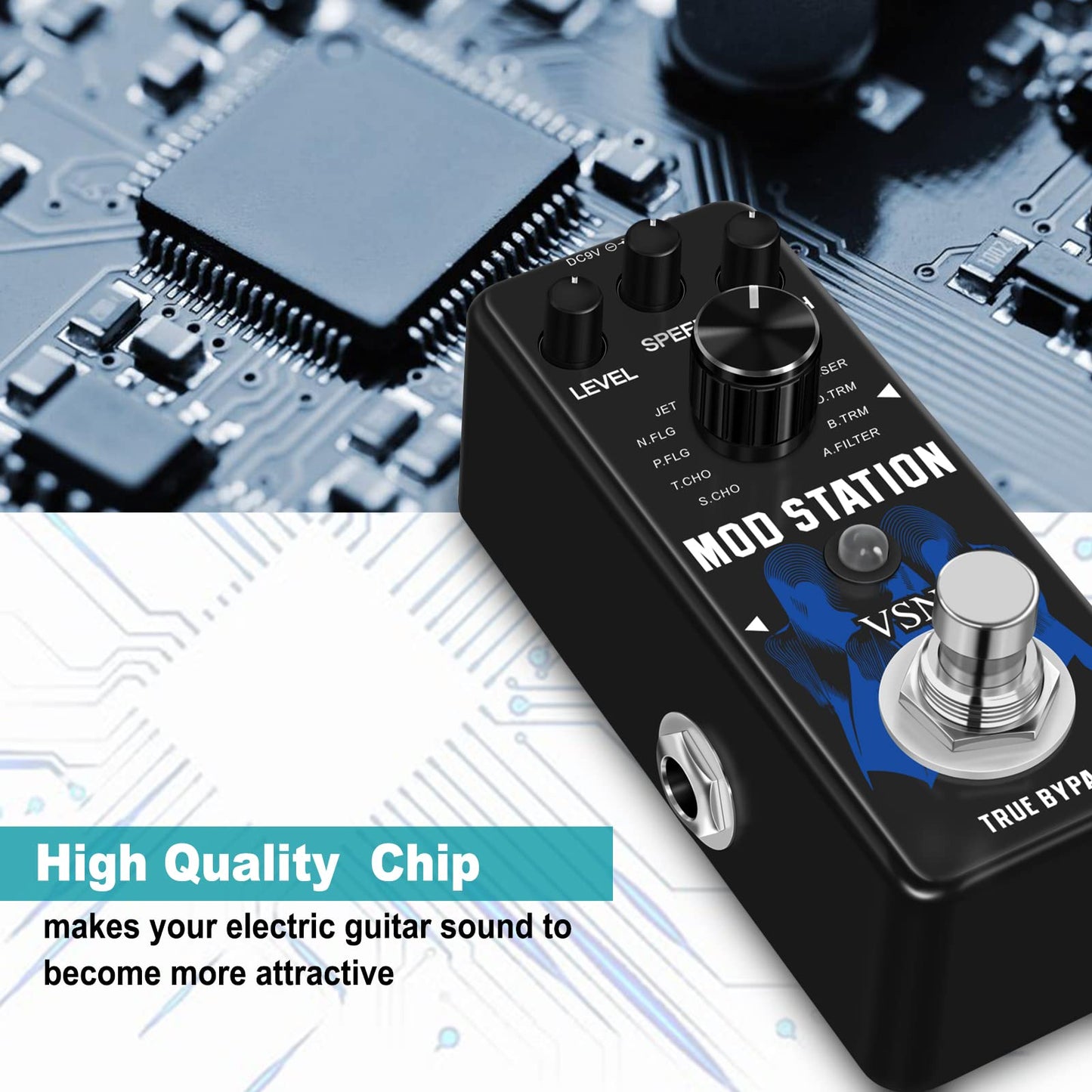 Pedal de Efecto para Guitarra VSN Modulation Digital True Bypass 11 Tipos Classic para Eléctrica