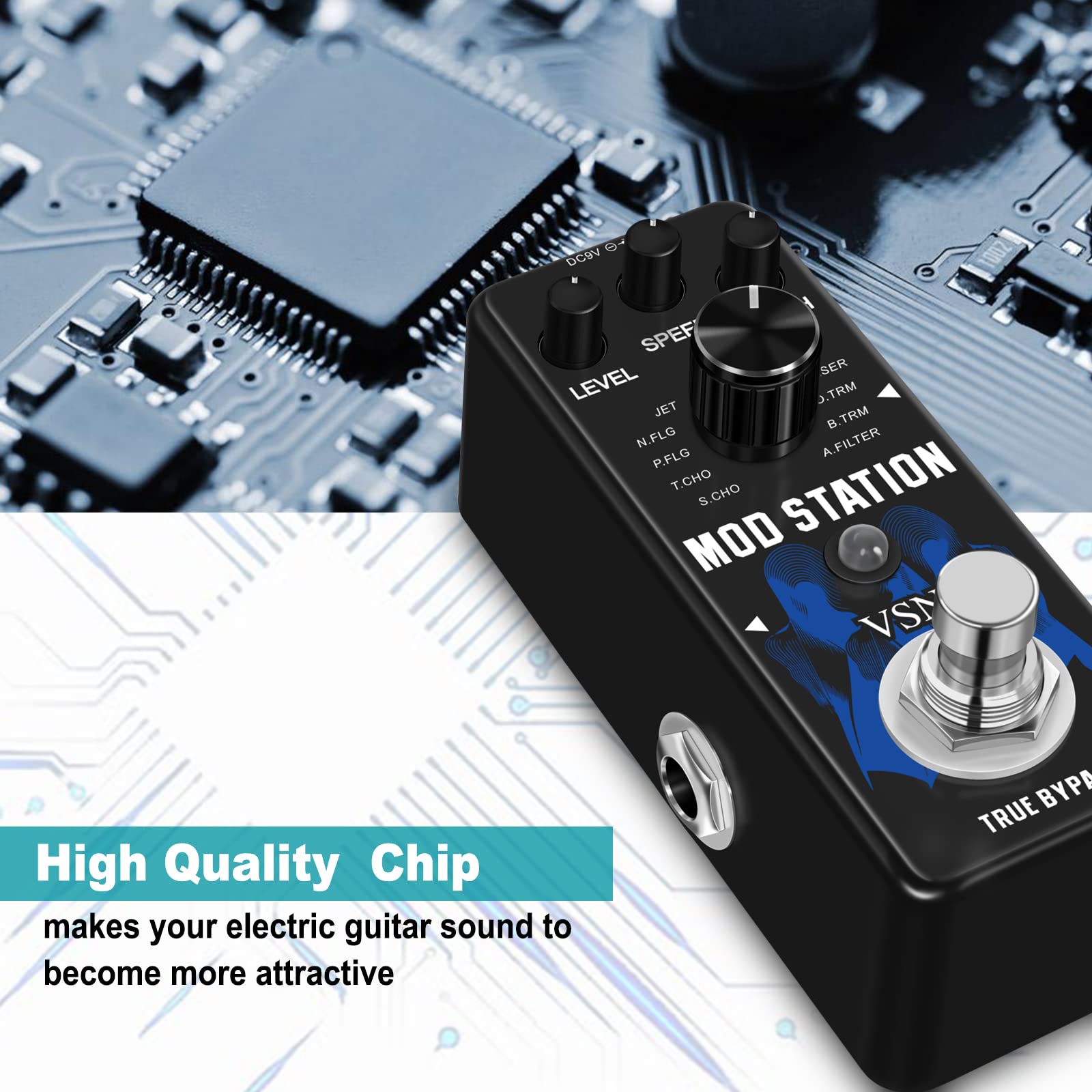 Pedal de Efecto para Guitarra VSN Modulation Digital True Bypass 11 Tipos Classic para Eléctrica