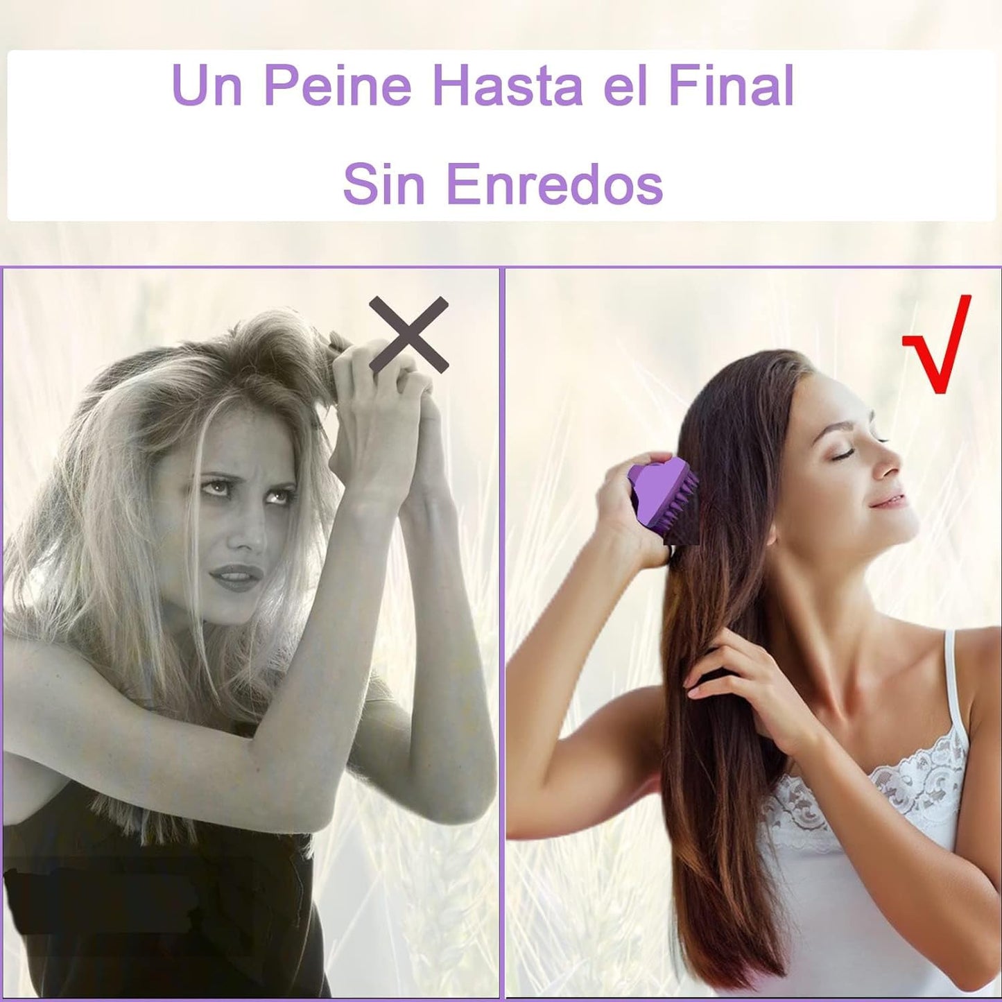 Masajeador de Cuero Cabelludo VERALY.MX Negro con Cerdas de Silicona para Crecimiento del Cabello y Eliminación de Caspa en Seco y Húmedo