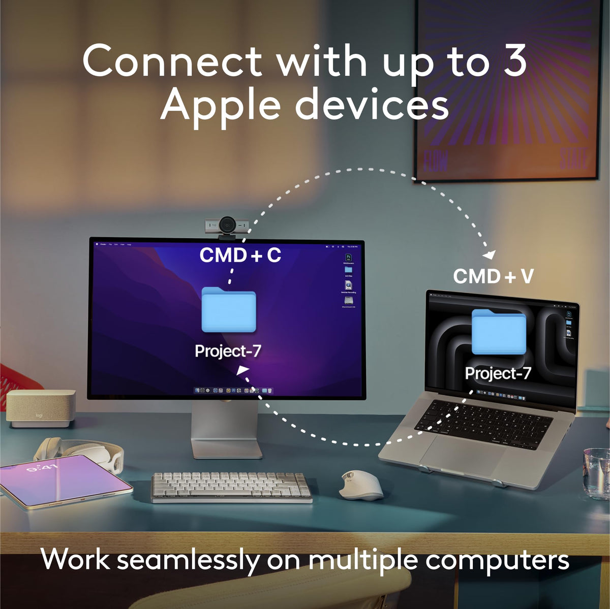 Teclado inalámbrico Logitech MX Keys S gris escritura precisa para MacBook e iMac