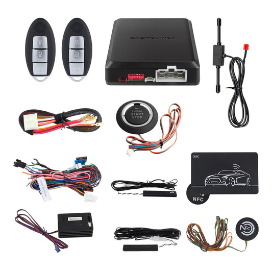 Sistema de Alarma de Seguridad para Auto EASYGUARD EC002-NI-NS Negro con Tecnología FSK y Entrada Sin Llave