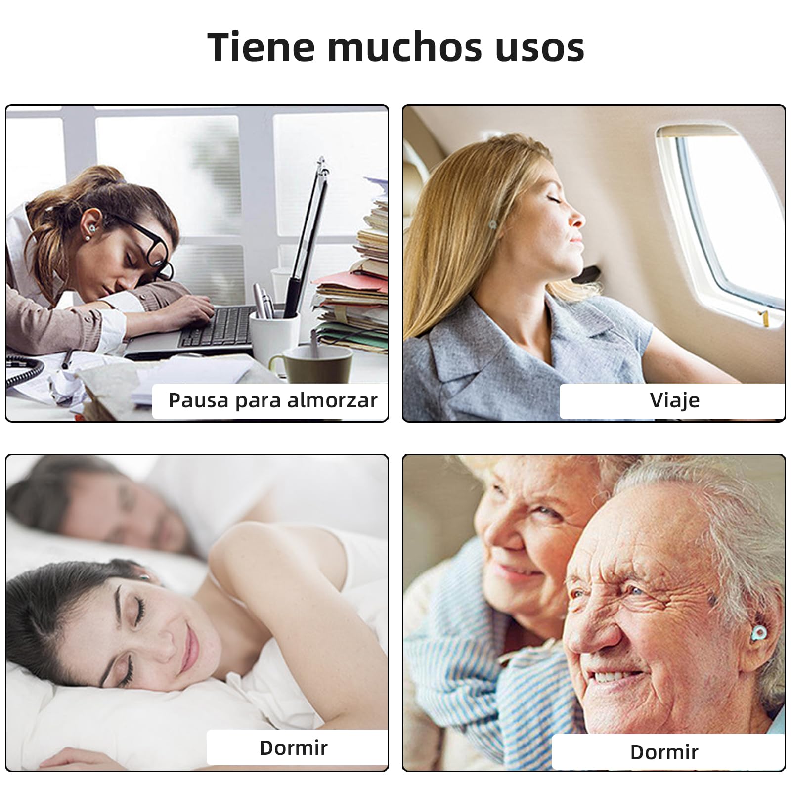 Tapones de Oídos Reutilizables SNR 32 dB Protectores Auditivos para Dormir y Concierto para Alta Concentración