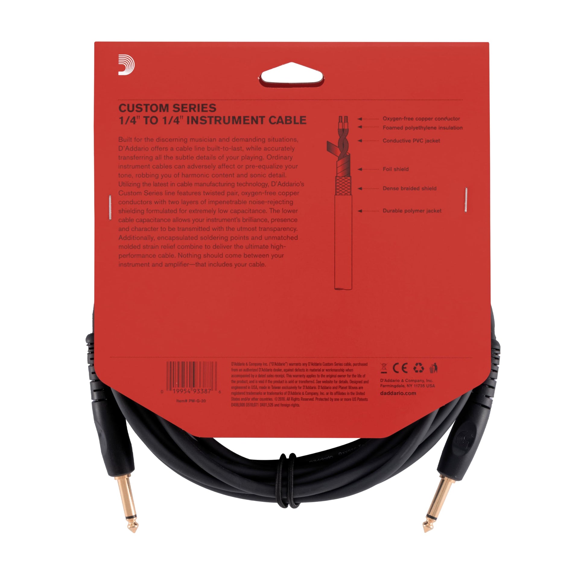 CABLE PLANET WAVE P/INST. PW-G-20
