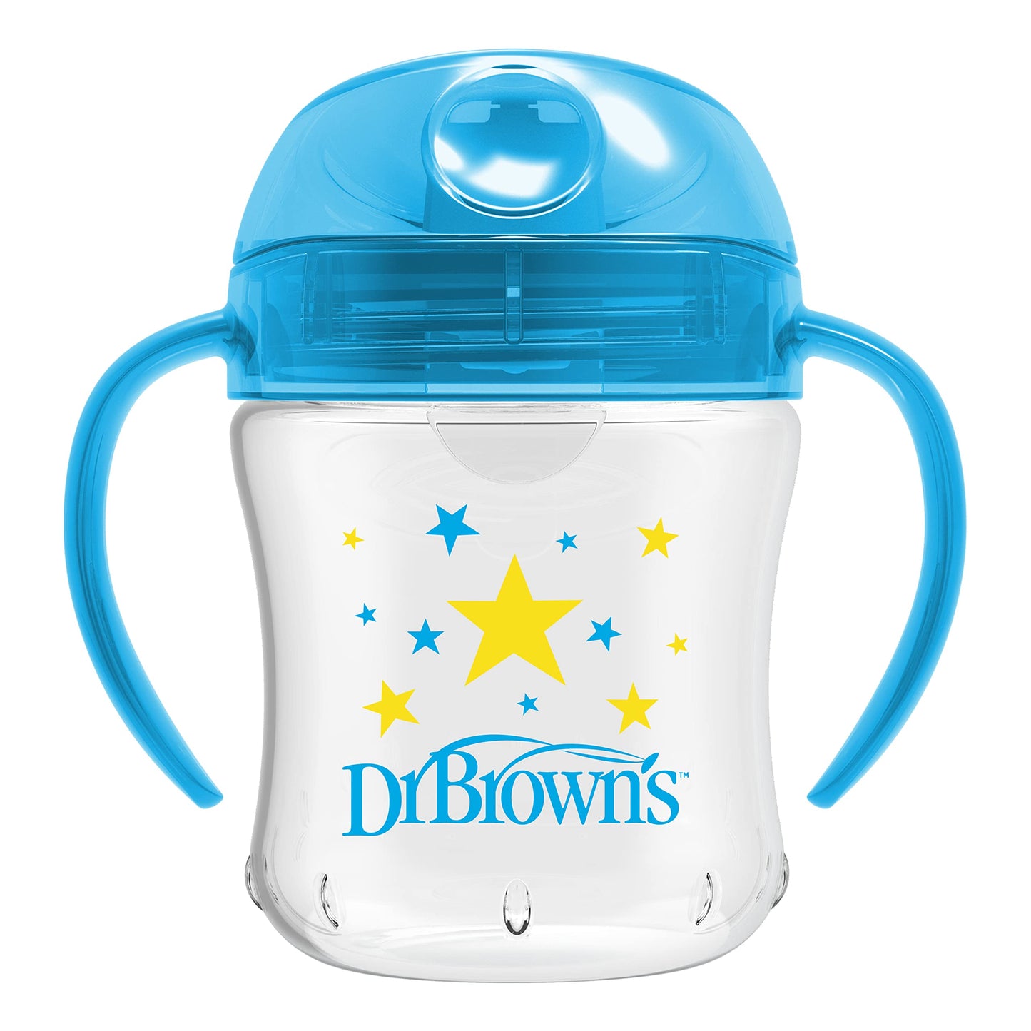 Dr. Brown's Transition - Taza para sorber con boquilla suave, color azul, 6 onzas, 6 m+