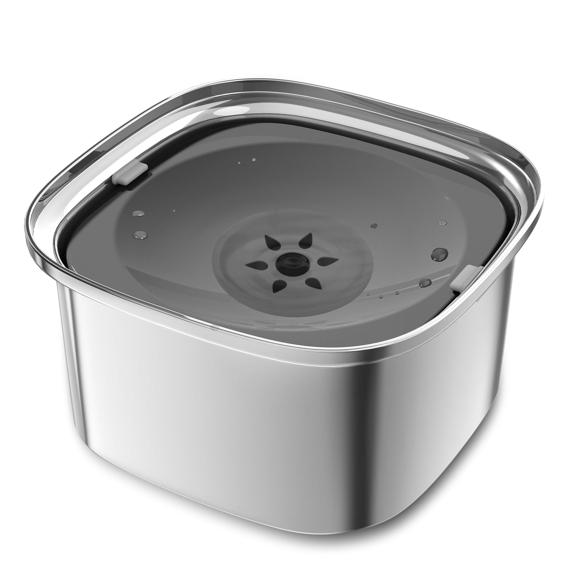Decflow tazón de agua para perros de 3 litros de acero inoxidable con tapa, tazón de agua sin derrames para perros grandes, a prueba de salpicaduras, dispensador de agua para mascotas para bebedores desordenados