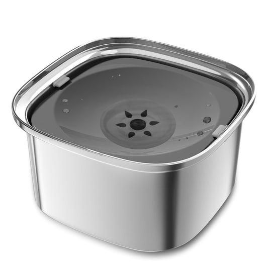 Decflow tazón de agua para perros de 3 litros de acero inoxidable con tapa, tazón de agua sin derrames para perros grandes, a prueba de salpicaduras, dispensador de agua para mascotas para bebedores desordenados