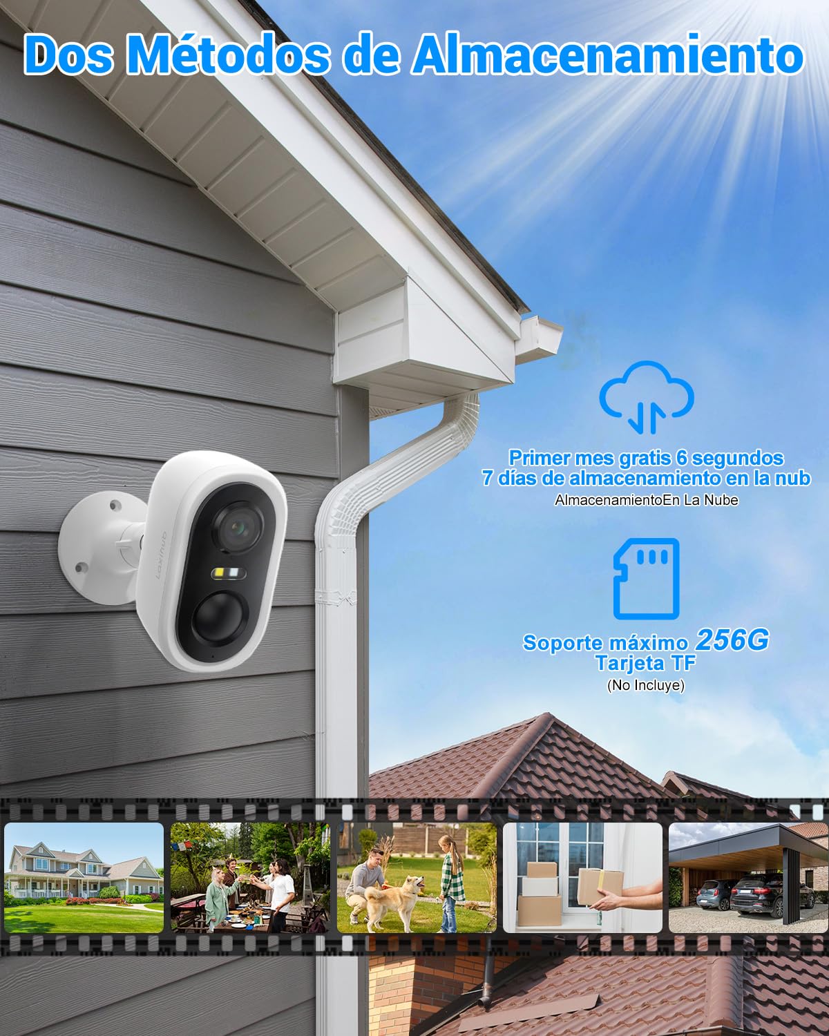 LAXIHUB W2 Cámara de Seguridad Recargble Inalambrica, Arenti APP 2K 3MP Camara Exterior Wifi con Visión Nocturna, Deteccion de Movimiento y Audio Bidireccional, IP65 Impermeable, Compartible con Alexa
