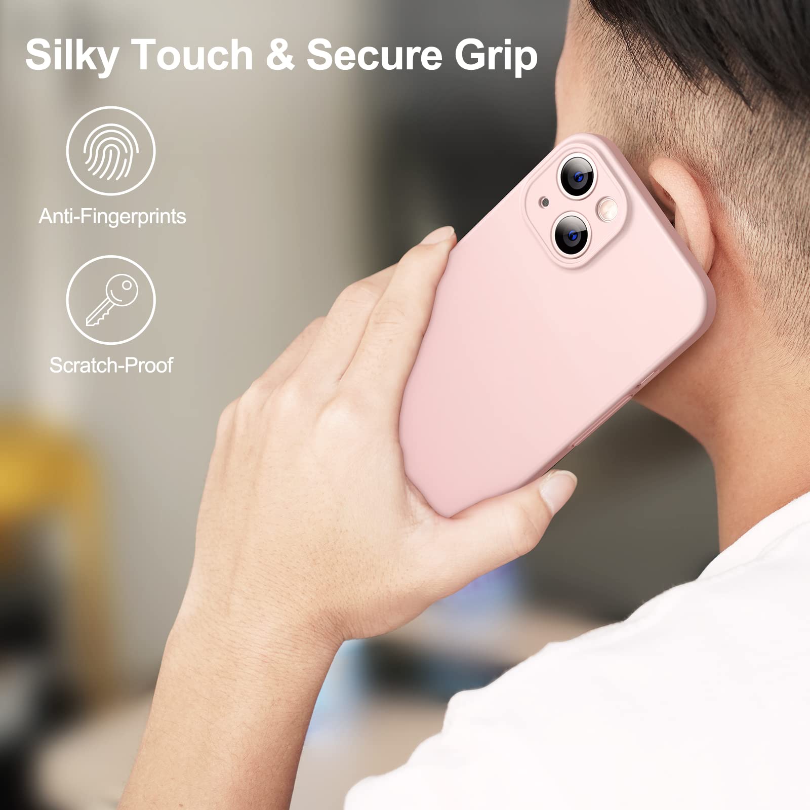 JETech Funda Delgada Mejorada (0,85 mm Grosor) para iPhone 13 6,1 Pulgadas, Cubierta Lente de Cámara Protección Completa, PC Duro Mate Ultra Delgada y Ligero Carcasa (Rosado)
