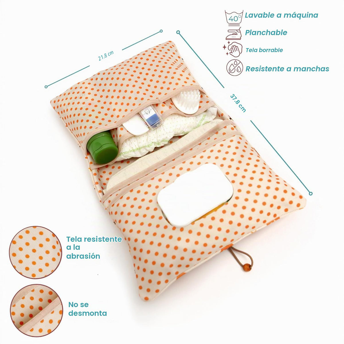 HAMUR Organizador de Bolsa de Pañales para Bebé – Amigable para Viajes, Compacto y Plegable | Bolsa de Carriola para Artículos Esenciales de Recién Nacido – Imprescindible para Niños y Niñas