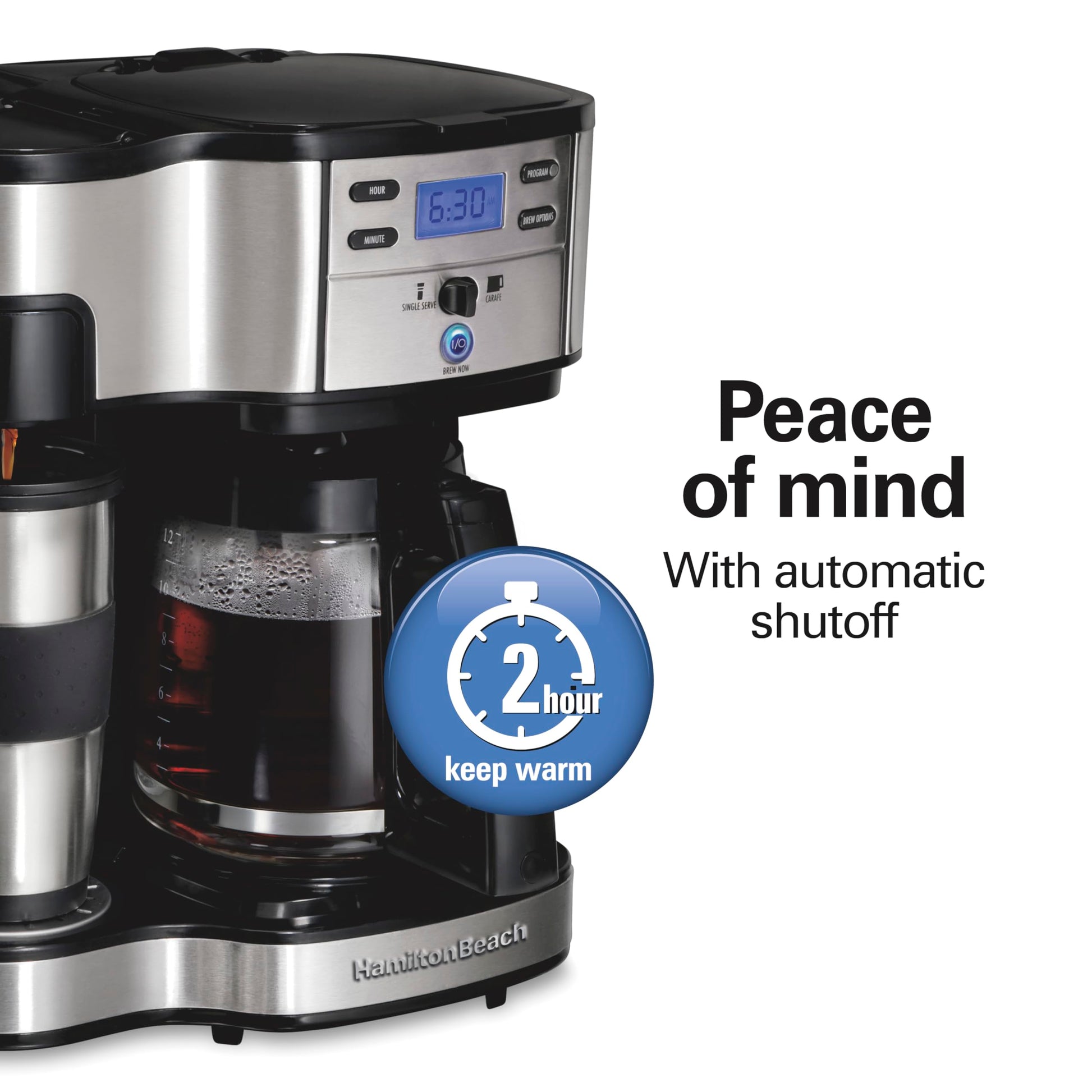 Hamilton Beach - Cafetera y cafetera de una sola porción 49980A de 2 vías