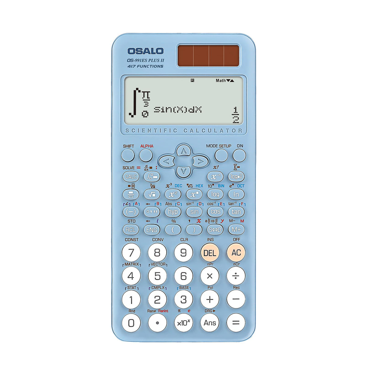 Calculadora Científica pendancy Azul 417 Funciones Pantalla 2 Líneas 12 Dígitos para Estudiantes y Universitarios