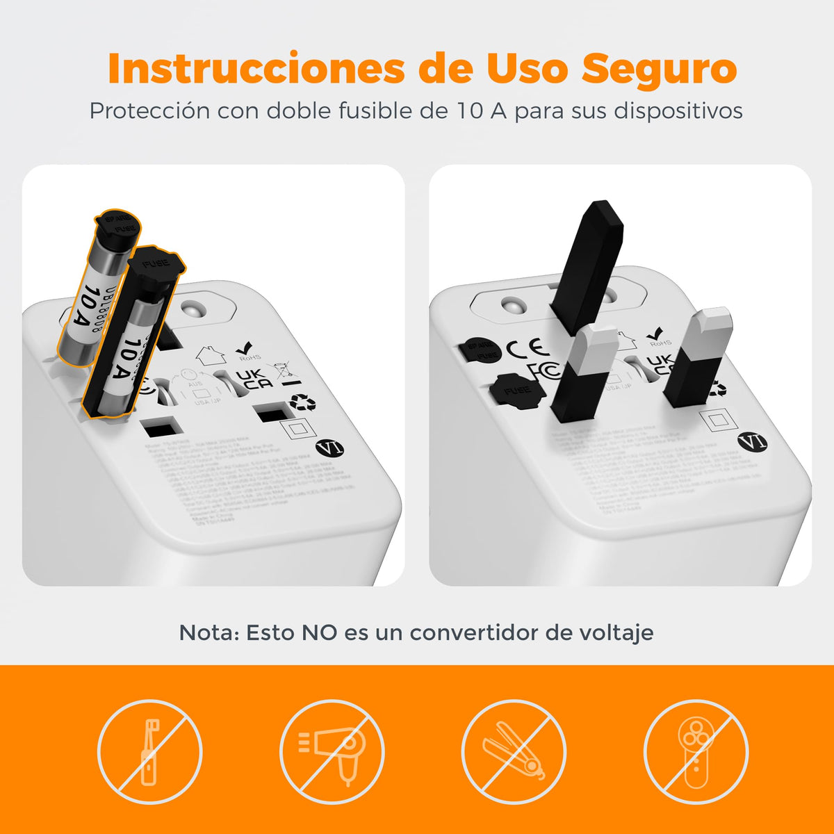 Adaptador de Viaje TESSAN Gris 28W Europeo