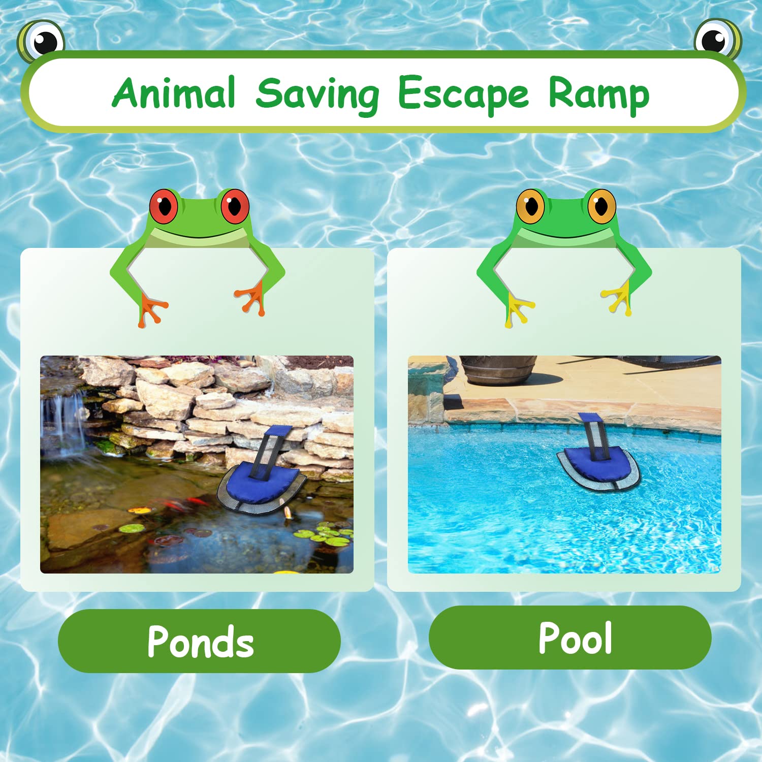 Paquete de 2 Rampas de Escape para Piscinas y Spas, Salvavidas de Ranas y Animales, Inflable Flotante Rescatista