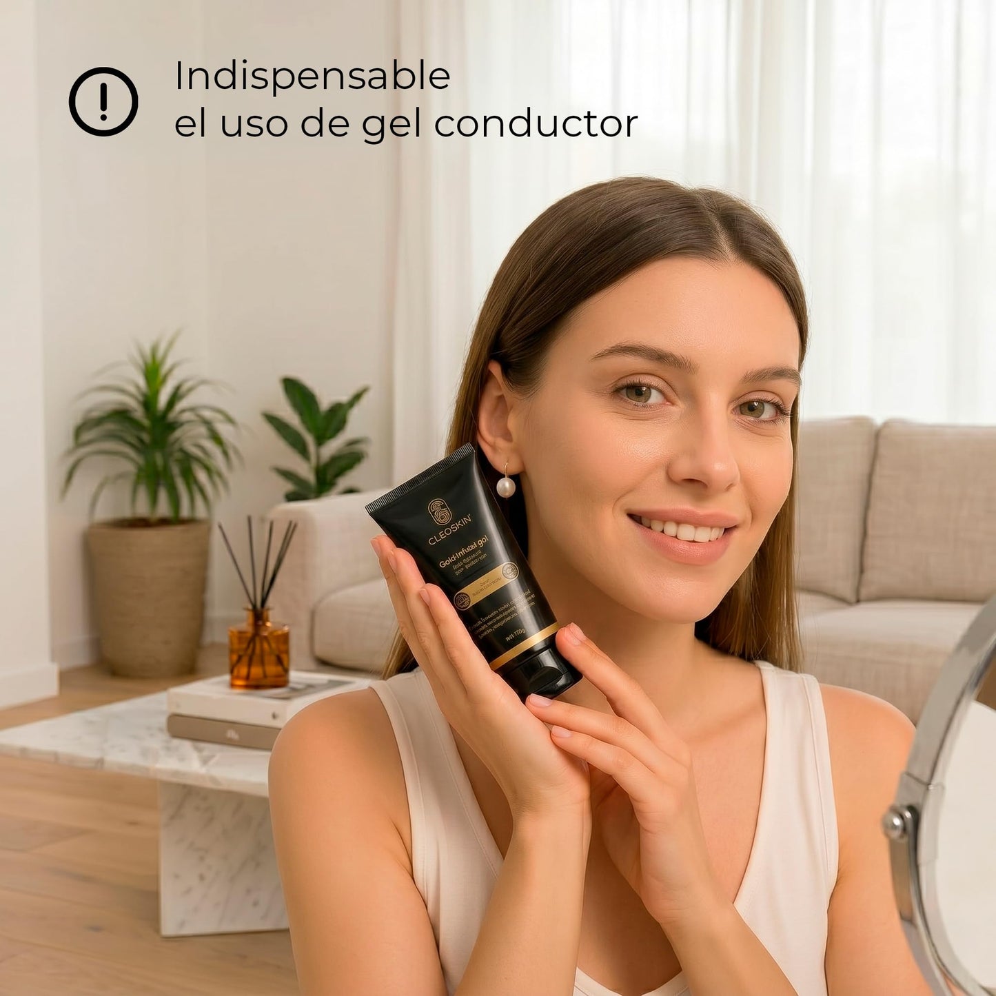 CLEOSKIN Masajeador Facial EMS de Microcorriente - Dispositivo de Lifting en Casa para Tonificación y Reducción de Arrugas
