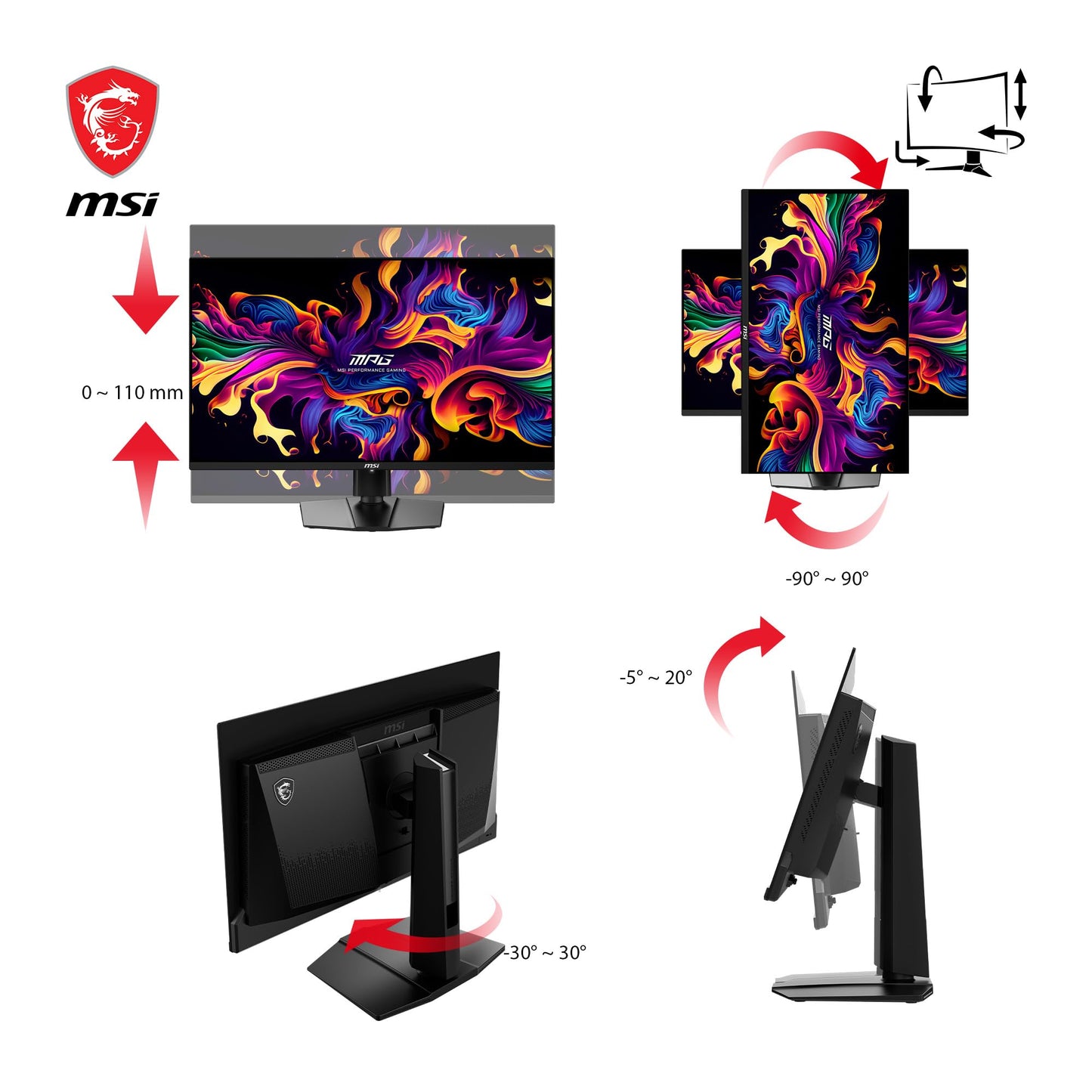 Monitor Gamer MSI MAG 271QPX Negro Panel QD-OLED Innovador