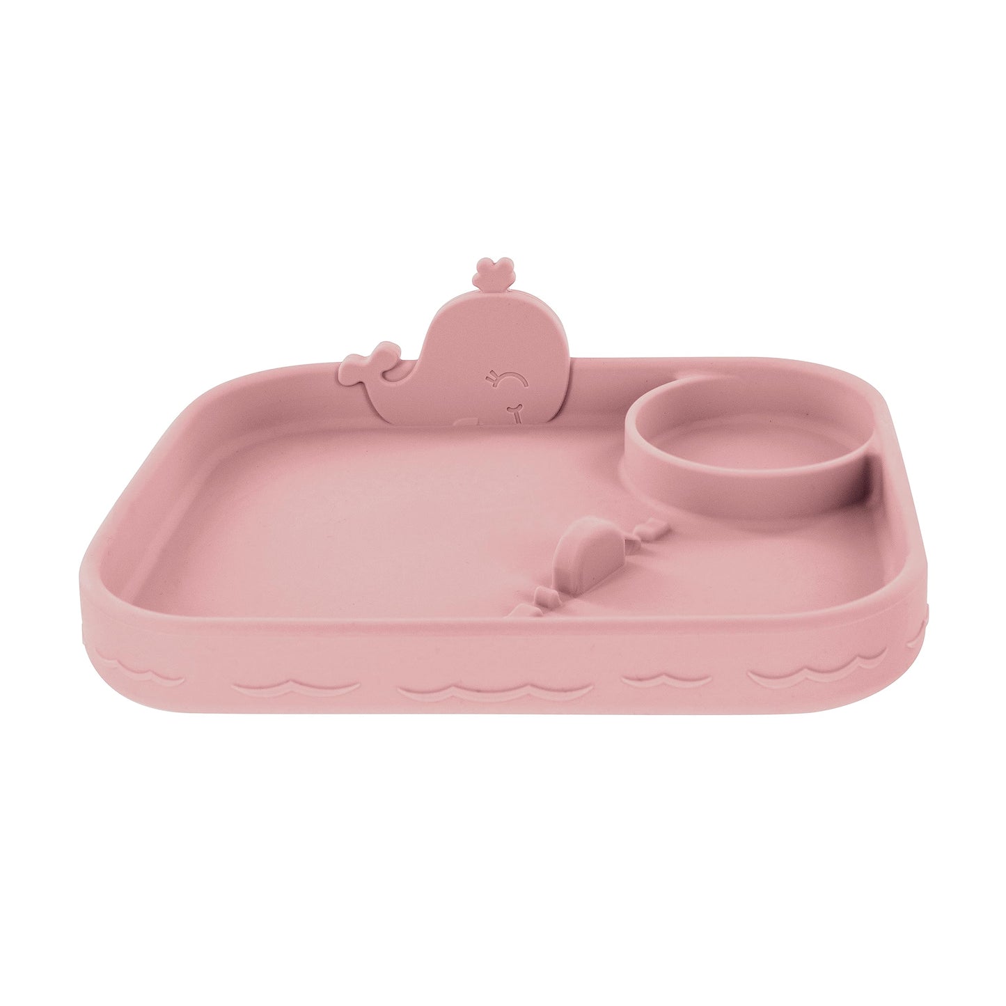 Placa Redonda de Silicona Nuby Rosa Ballena para Niños Pequeños