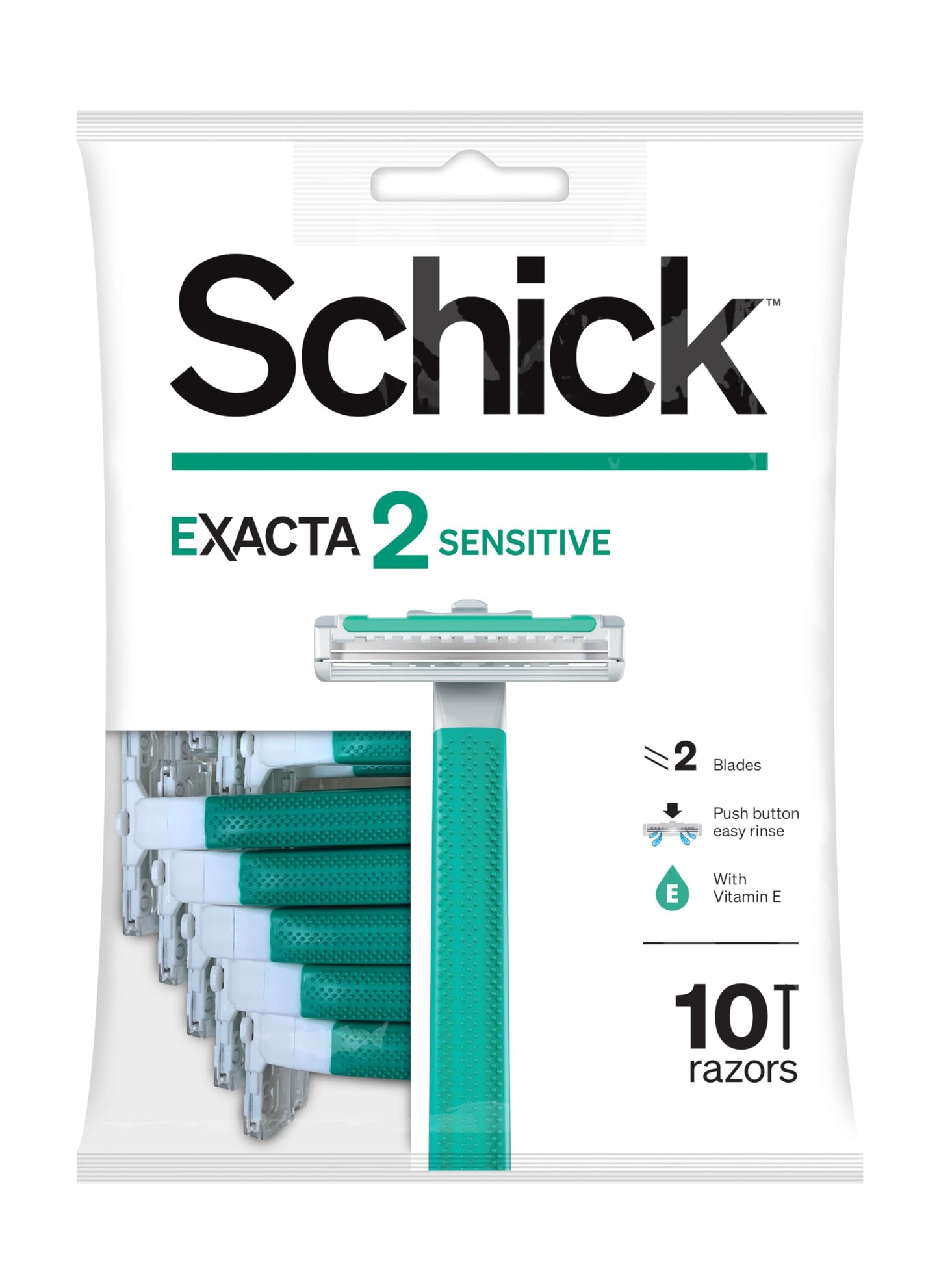 Schick Exacta2 Sensitive - Navaja desechable, 10 unidades (1 unidad)