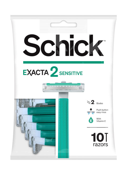 Schick Exacta2 Sensitive - Navaja desechable, 10 unidades (1 unidad)