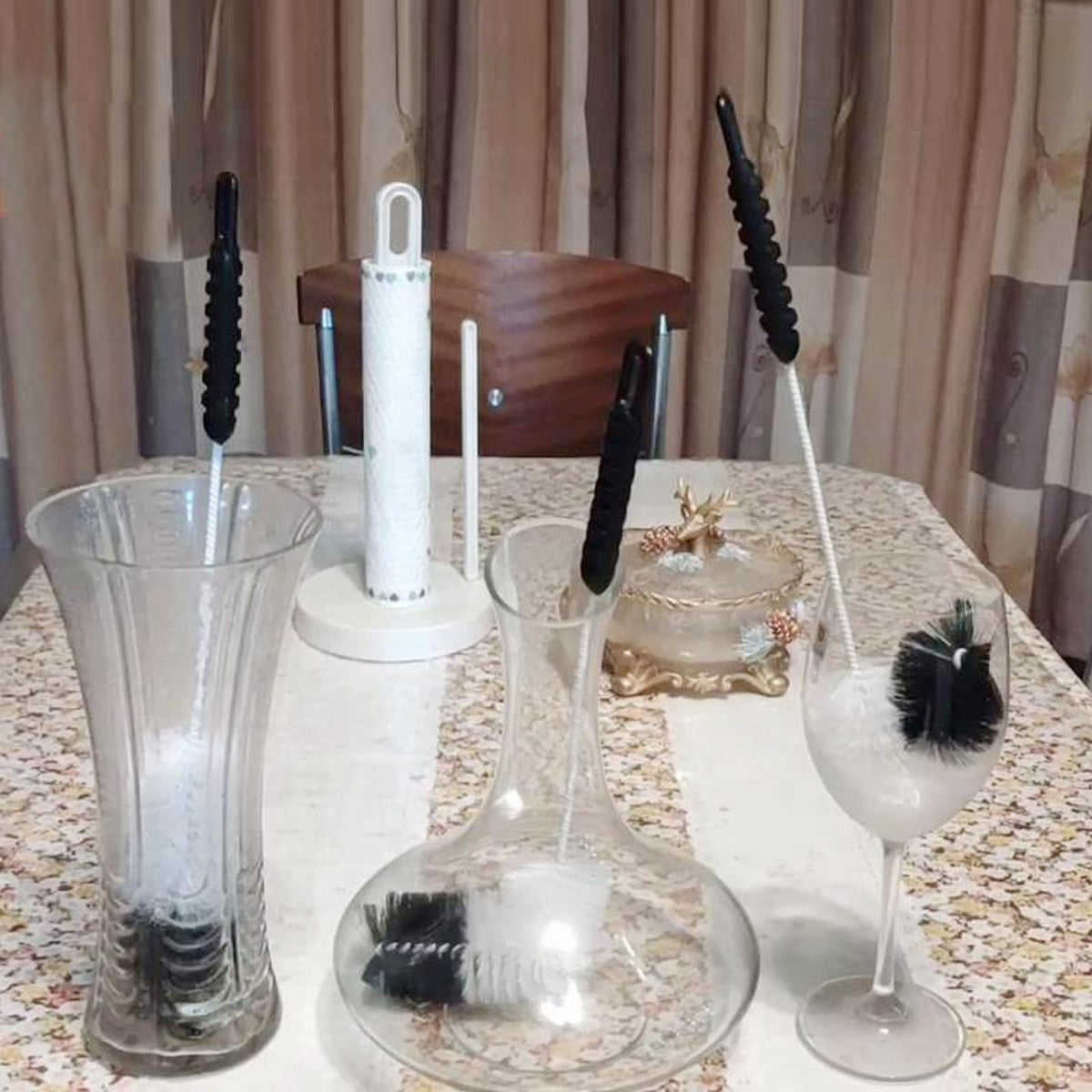 Coralpearl Juego de Cepillos de Limpieza para Botellas Mango Largo Delgado, Pequeño & Grande, Flexibles Escobilla Limpiador de Alambre para Limpiar Biberón, Manguera, Pajita, Tubería, Tubos (2)