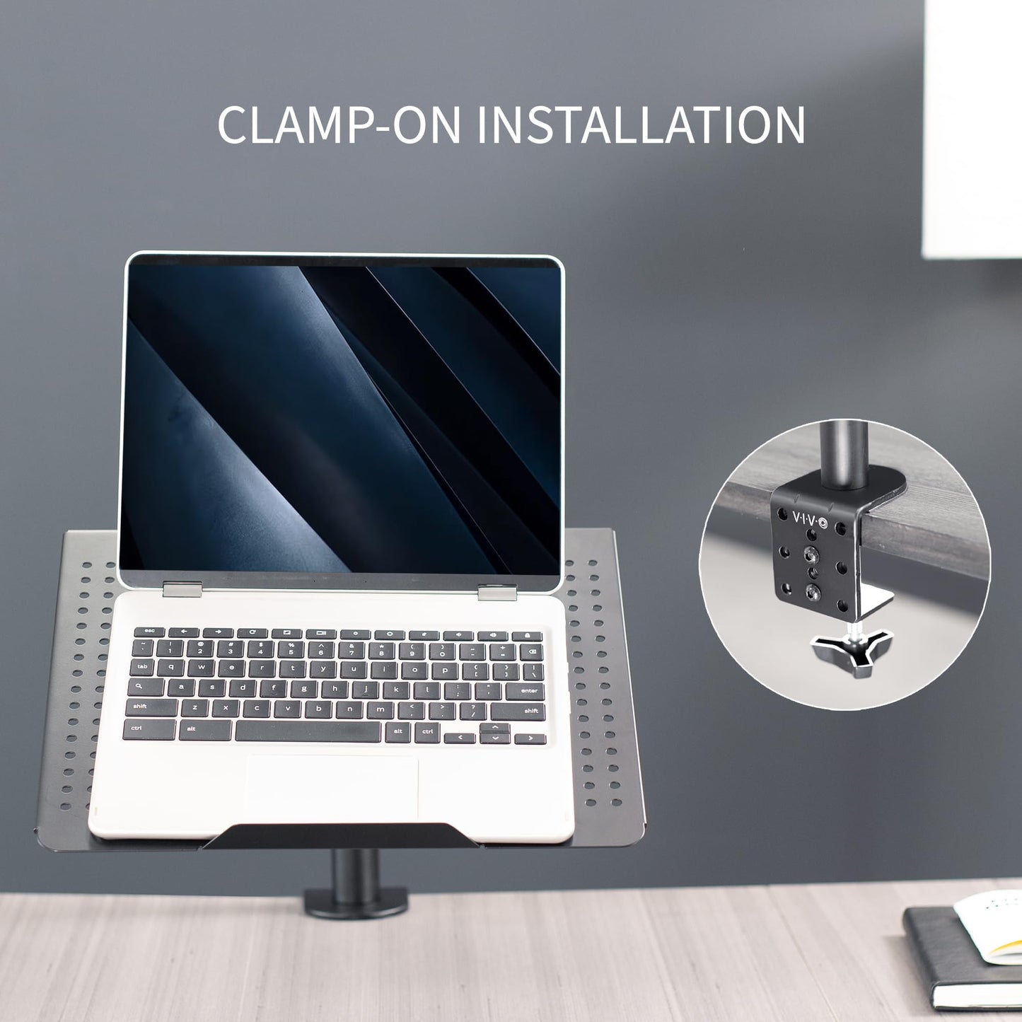 Soporte de Computadora VIVO Negro con Extensión Totalmente Ajustable para Laptop hasta 17 Pulgadas