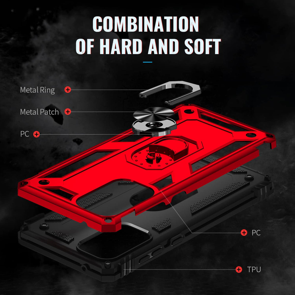Funda para Samsung Galaxy A6 2018 Soporte Rojo 2 en 1